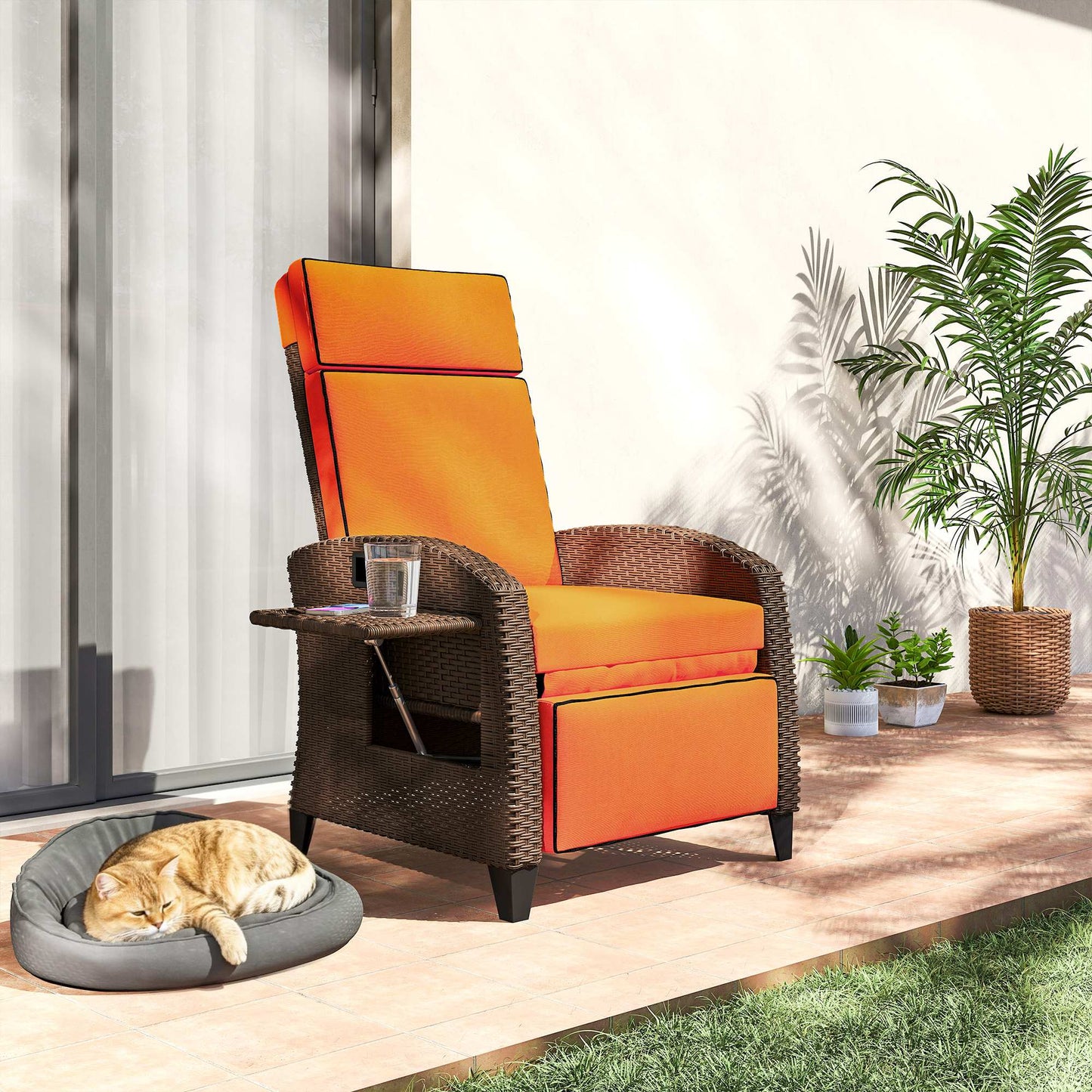 Garden Recliner with Cushion
