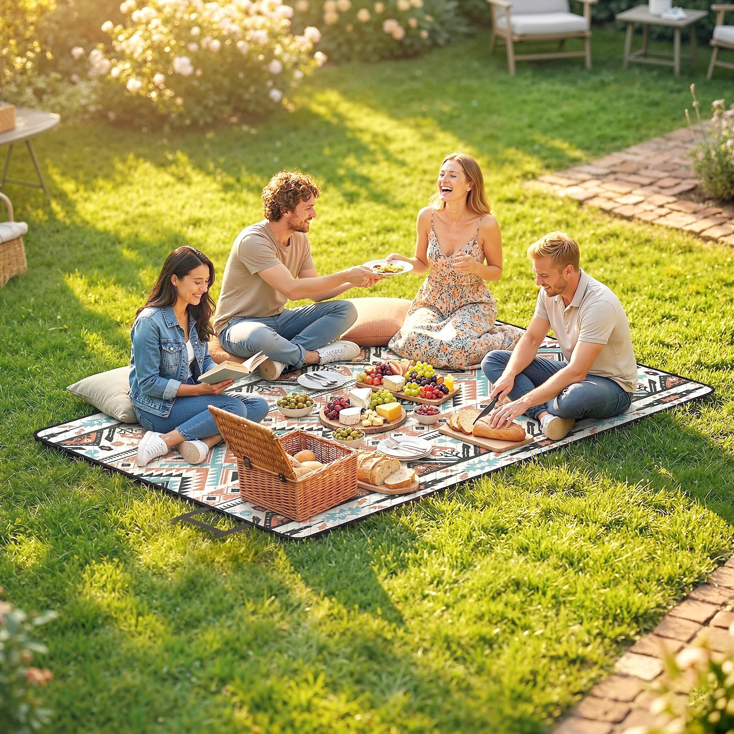 Picnic Blanket, 300x200CM Large Beach Blanket Outdoor Picnic Mat