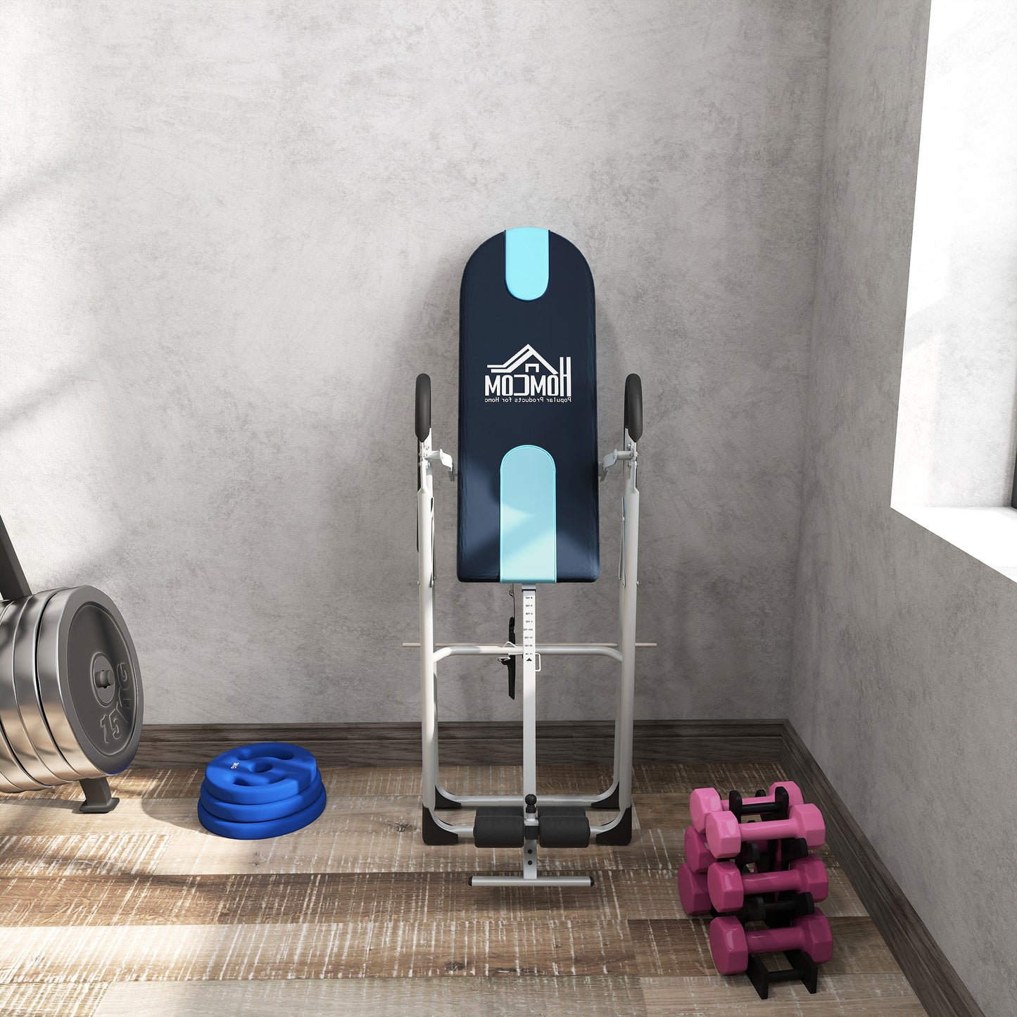 Foldable Gravity Inversion Table Back Therapy Home Fitness Bench