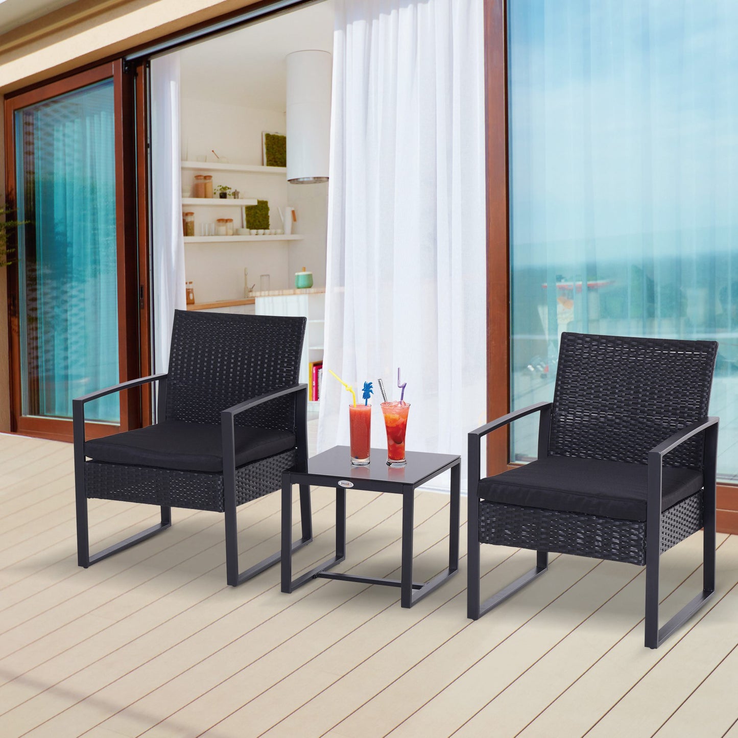 2 Seater Rattan Coffee Set