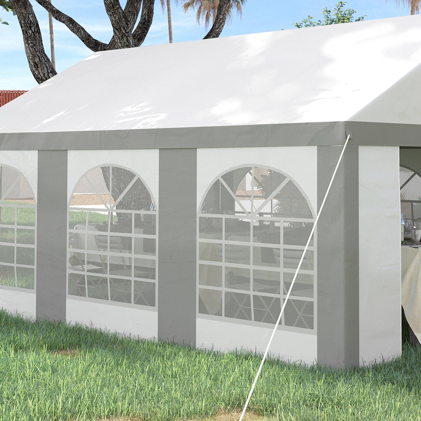 6 x 4m Galvanised Party Tent, Marquee Gazebo with Sides