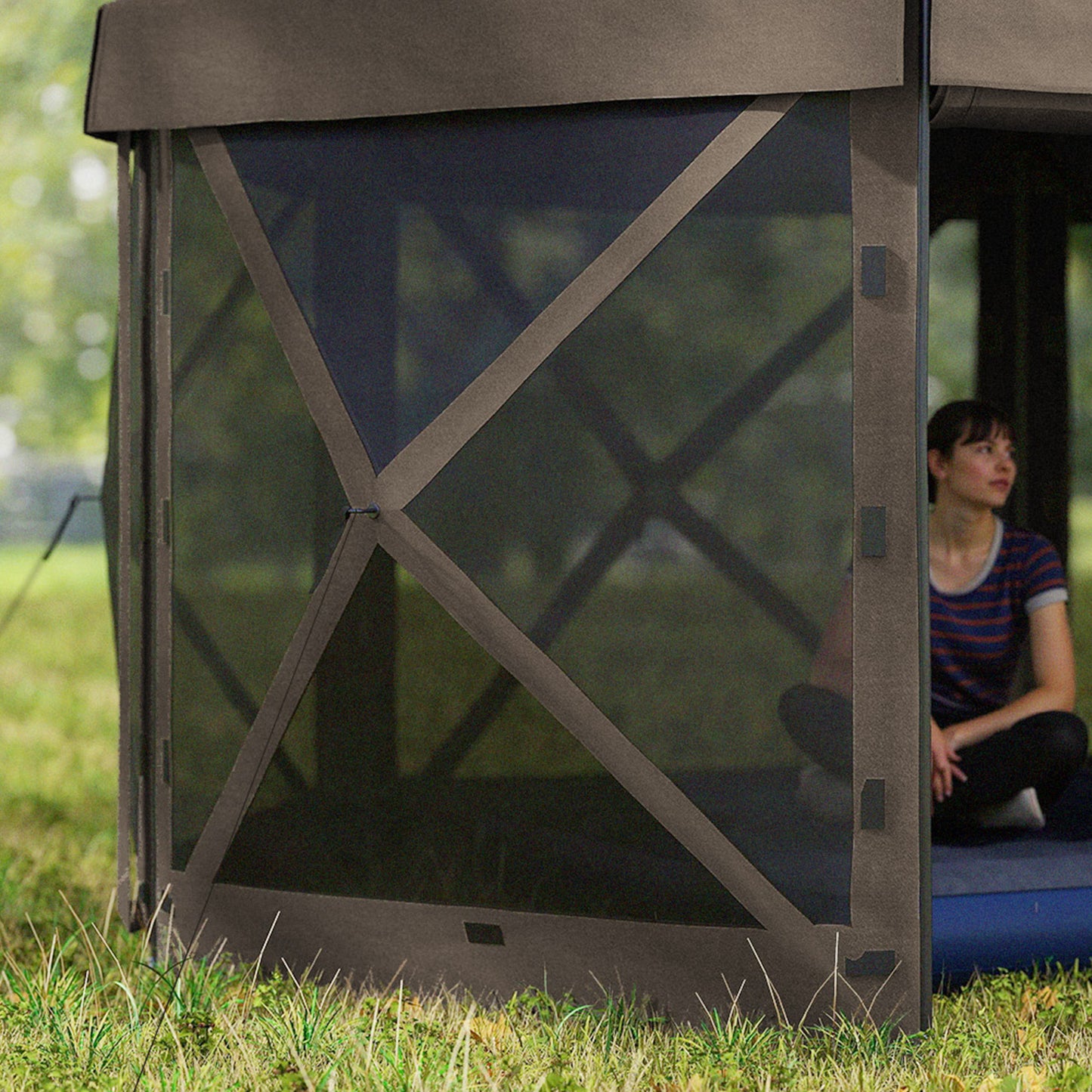 3 x 3(m) Hexagon Pop Up Gazebo with 5 Sides and Carry Bag