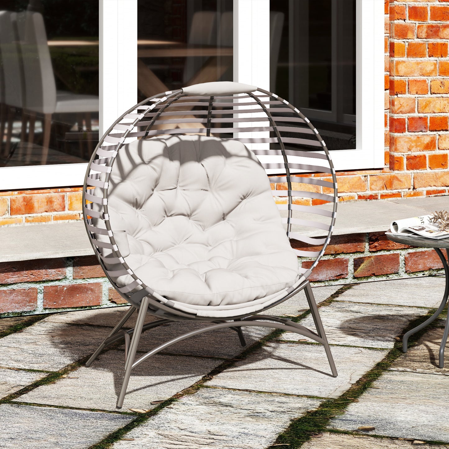 Egg Chair with Cushion & Side Pocket