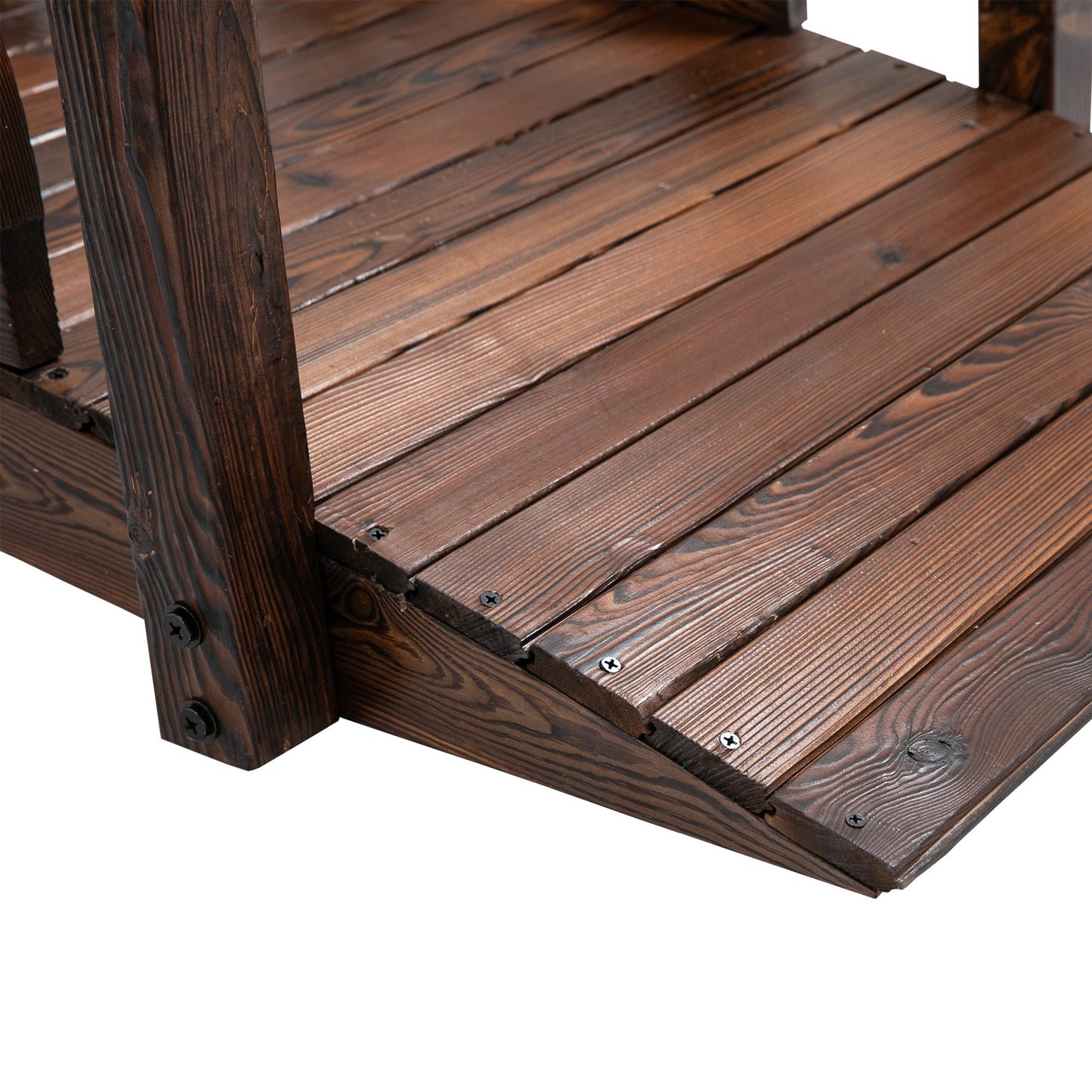 1.5M Wooden Garden Bridge Decorative Arc Footbridge