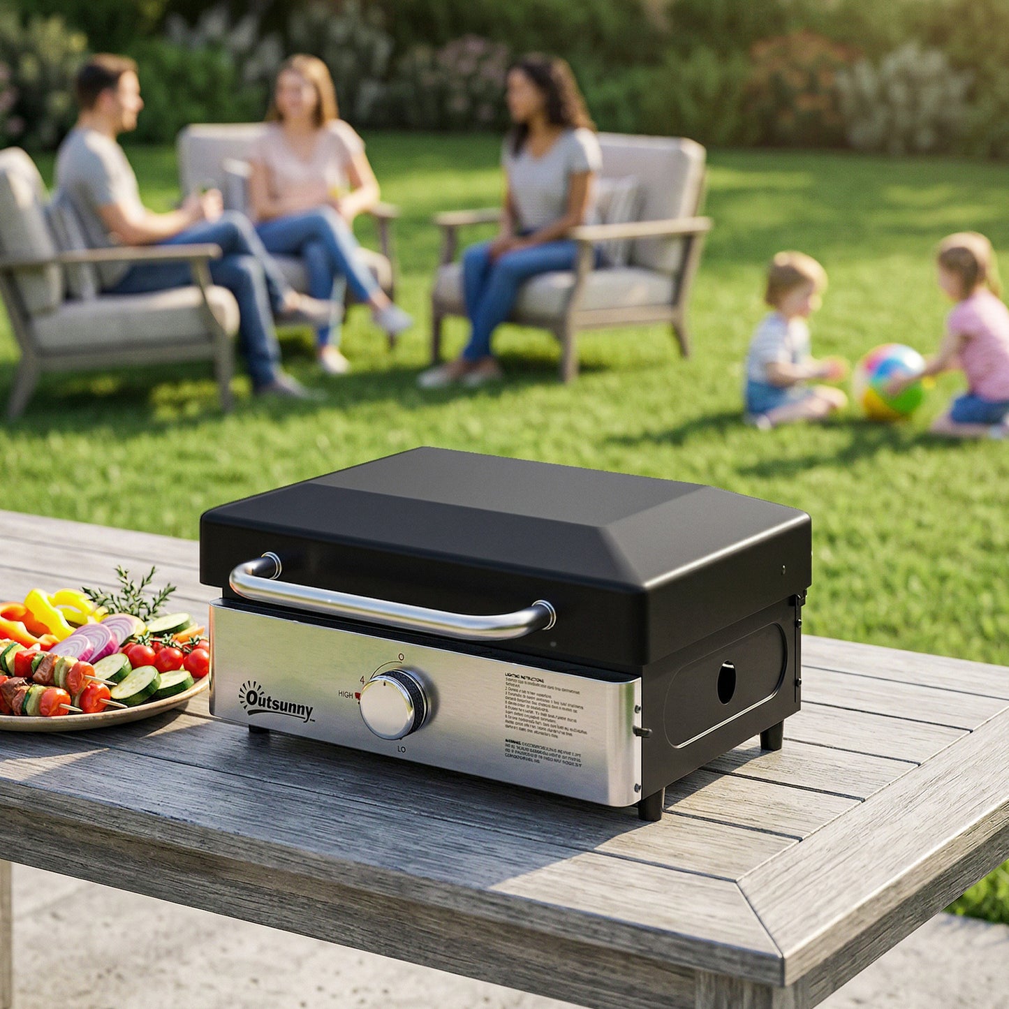 Grill Griddle, Portable Gas Plancha, 3.5 kW