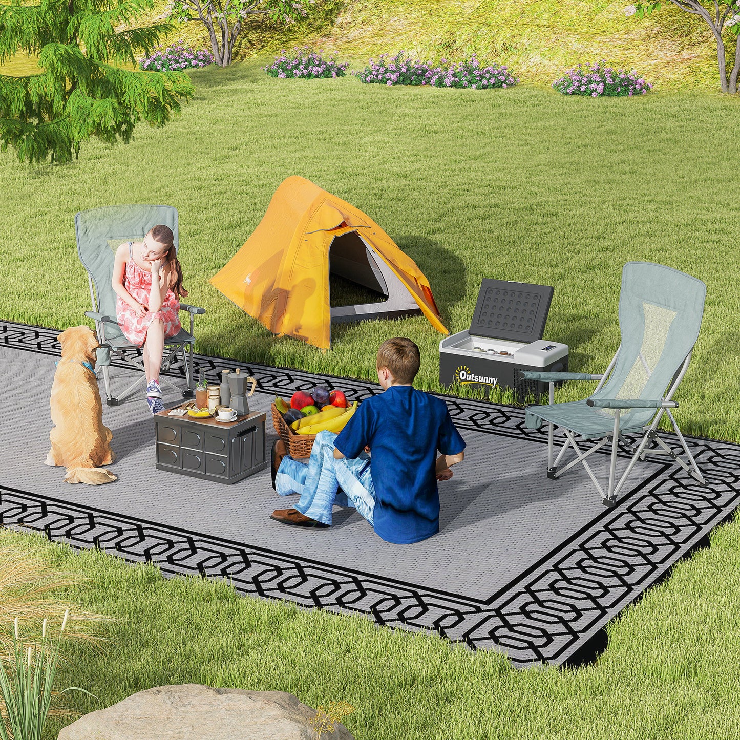 Double Layer Camping Tent, 1-2 Man Backpacking Tent with Carry Bag