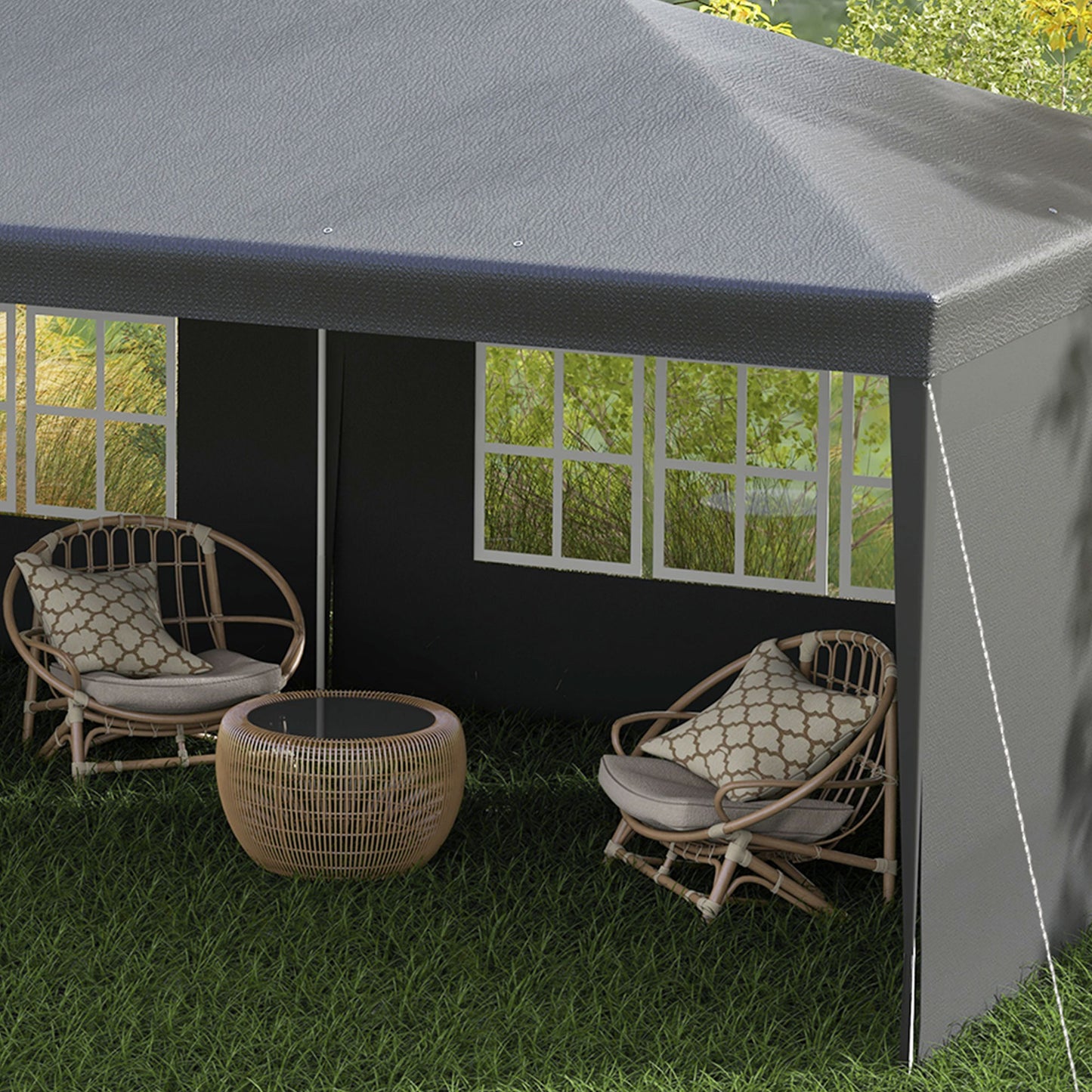 2.95 x 5.83 m Semi-Open Gazebo
