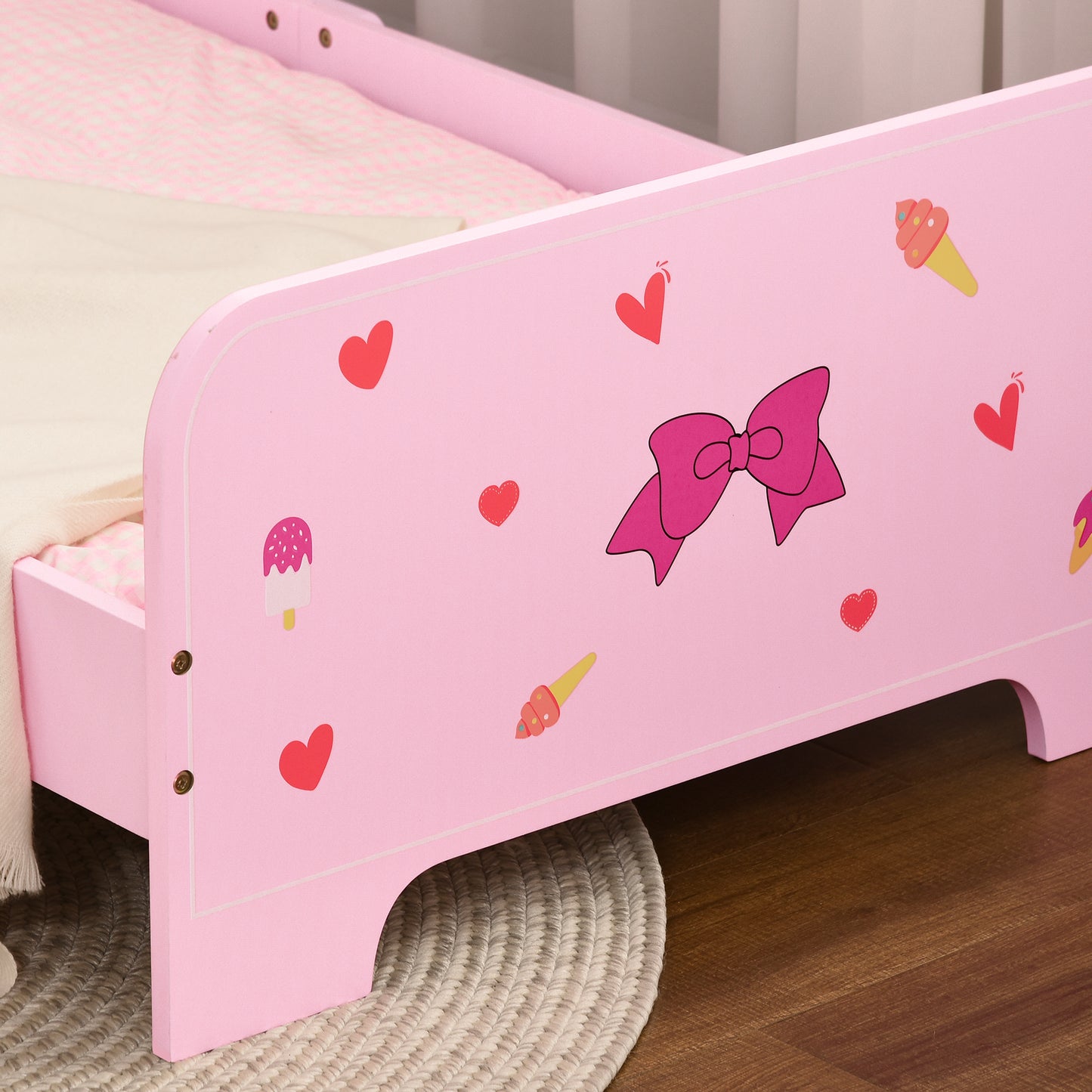 3PCs Kids Bedroom Furniture Set with Bed, Dressing Table and Stool