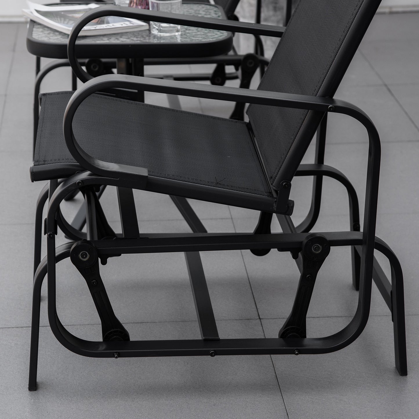 3 Pieces Garden Gliding Chair Set