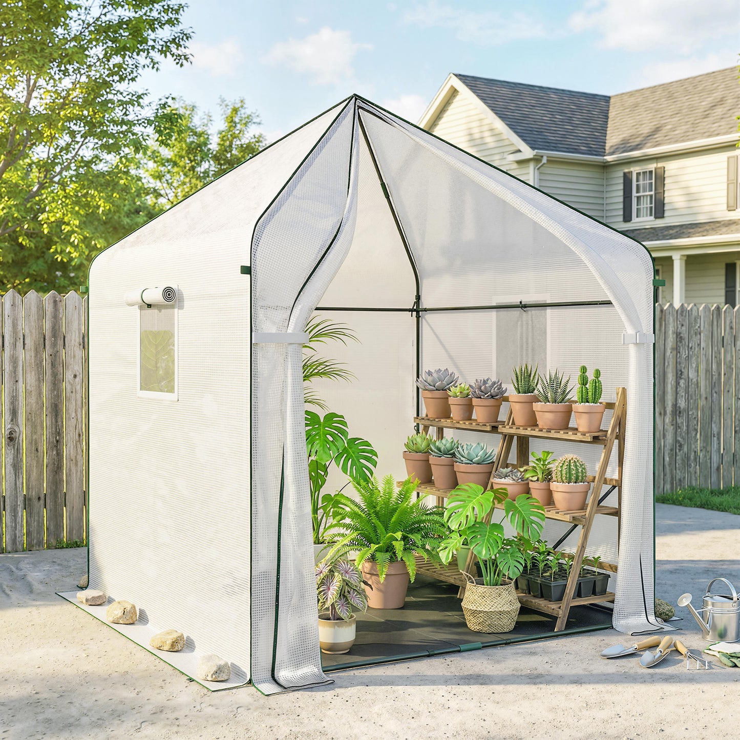 Walk-in Greenhouse for Outdoors with Steel Frame
