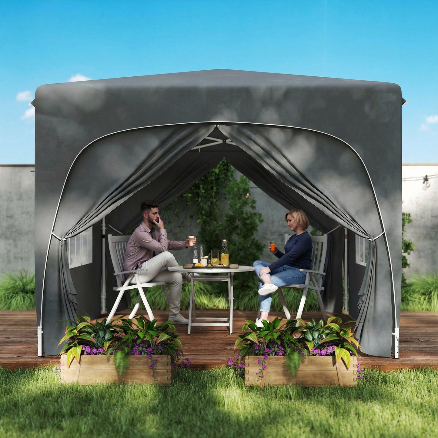 3 x 3m Pop-Up Gazebo Shelter, with Accessories