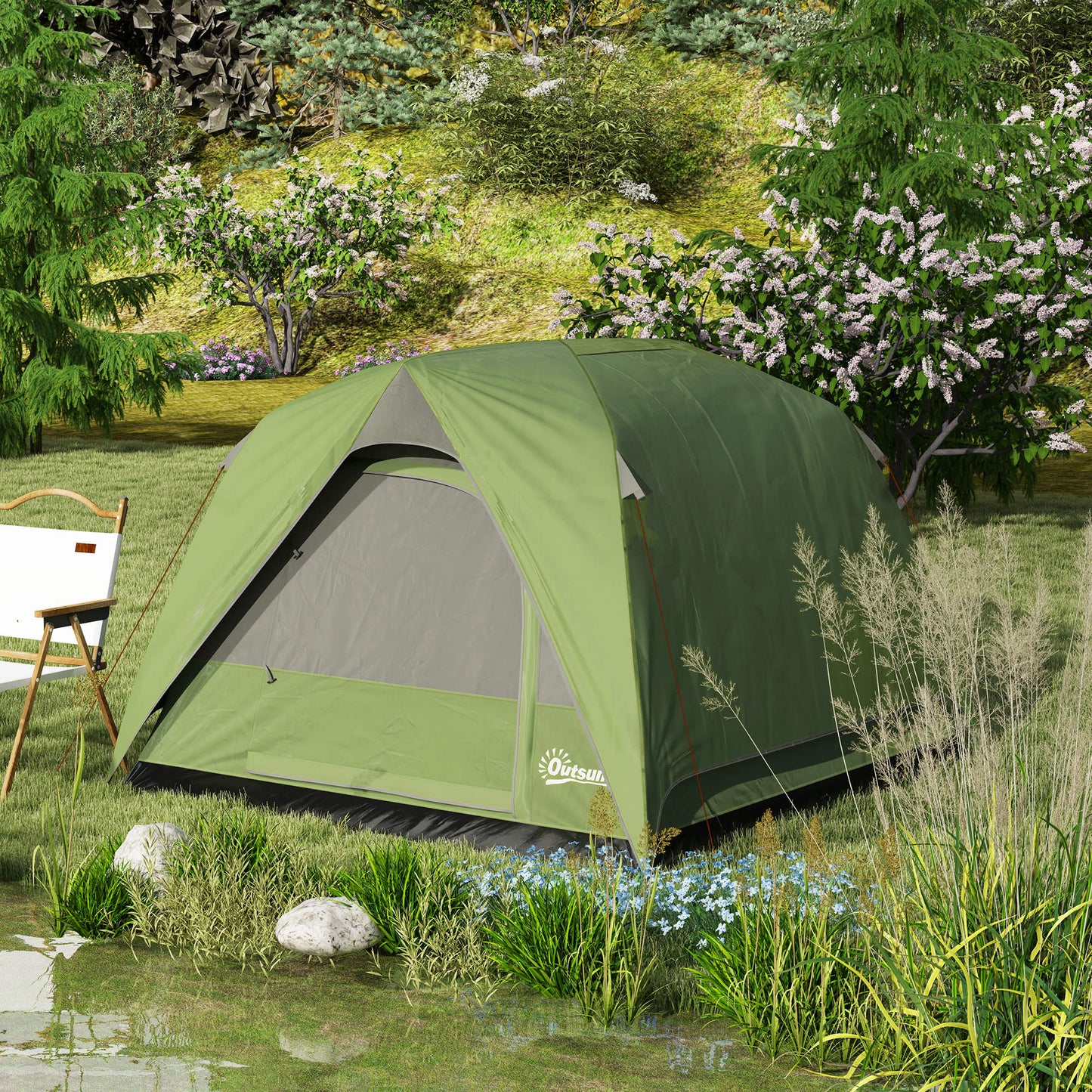 3-4 Person Camping Tent, Easy Set Up Waterproof Dome Tent (1)