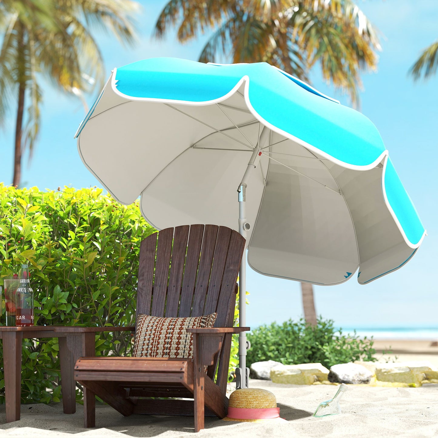 Beach Umbrella Portable with Sand Anchor, Carry Bag