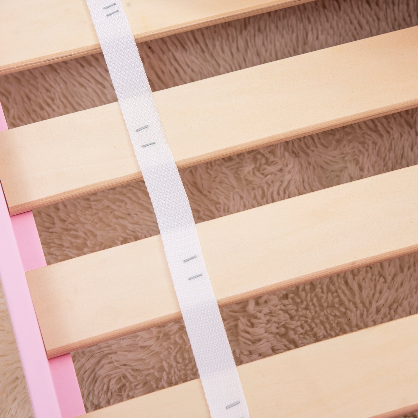Princess-Themed Kids Toddler Bed w/ Cute Patterns, Safety Rails