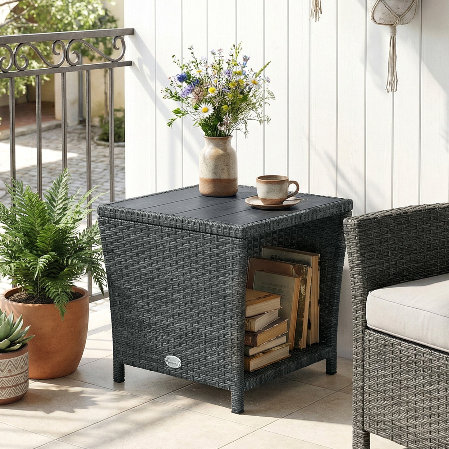Side Table 2-Tier Outdoor Coffee Table (1)