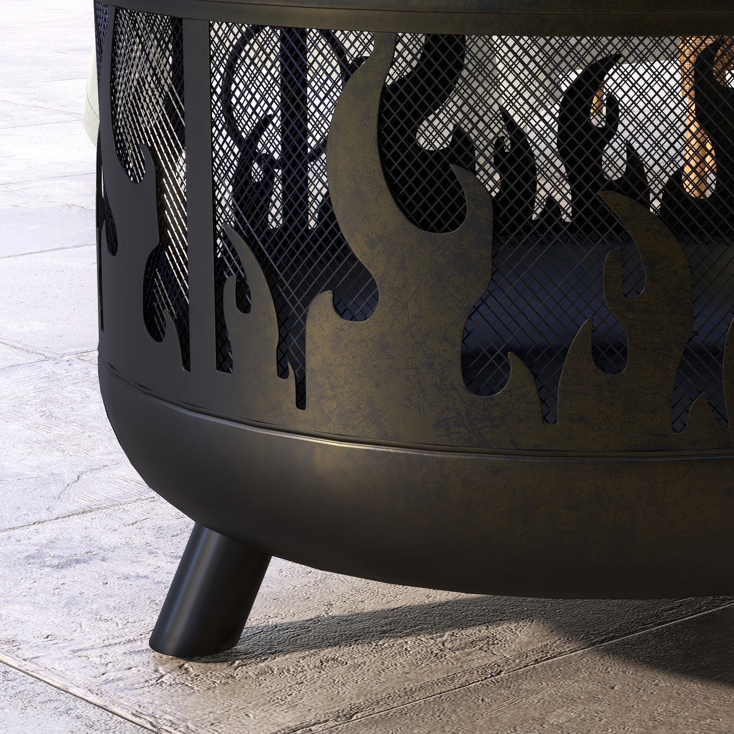 Steel Fire Pit BBQ, with Poker