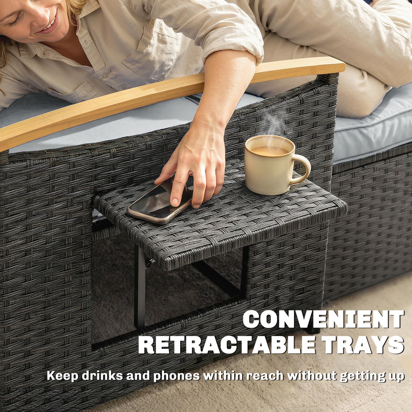 Double Garden Rattan Daybed