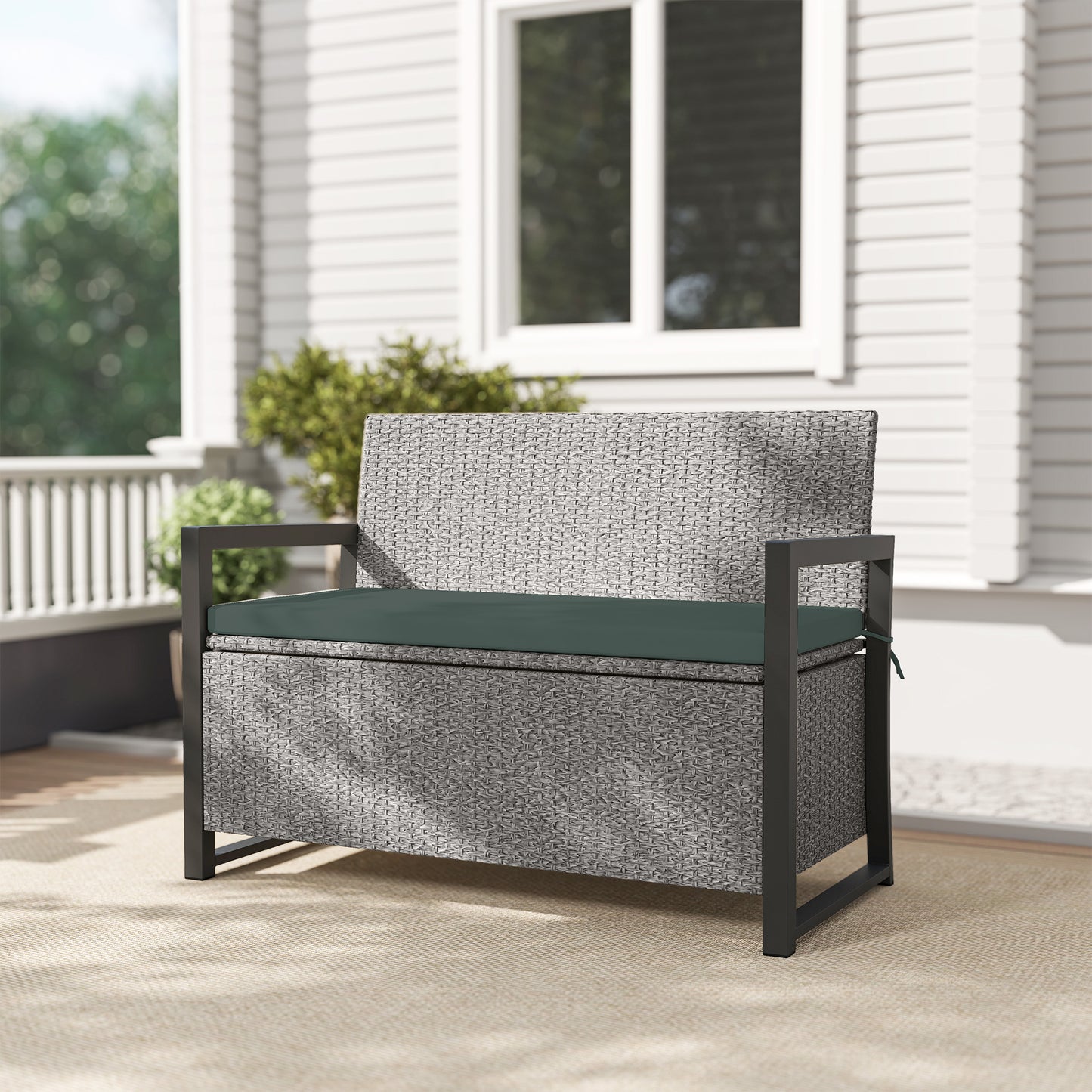 151.5L Storage Garden Bench, with Cushion