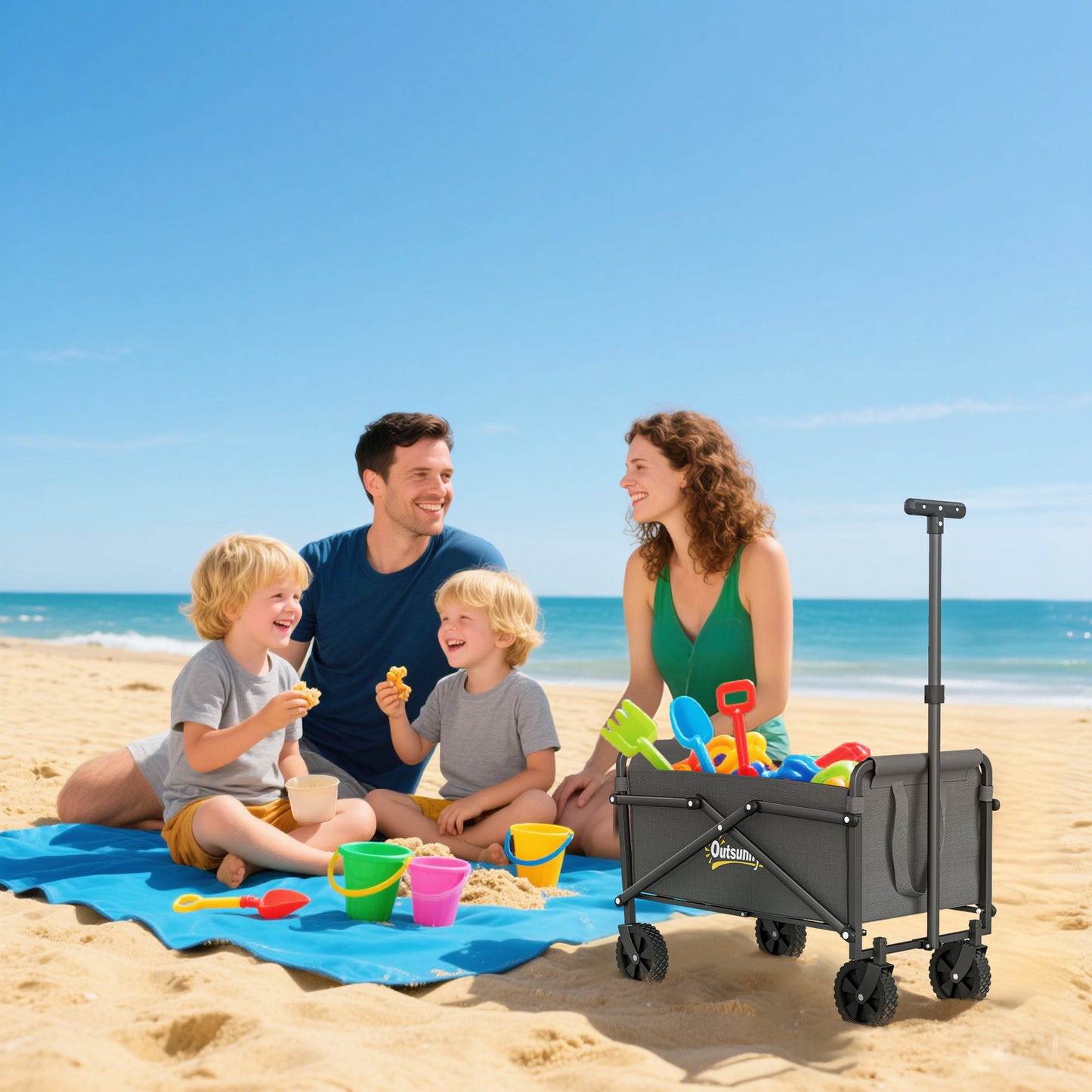 41L Festival Trolley on Wheels, Compact Garden Folding Trolley Cart