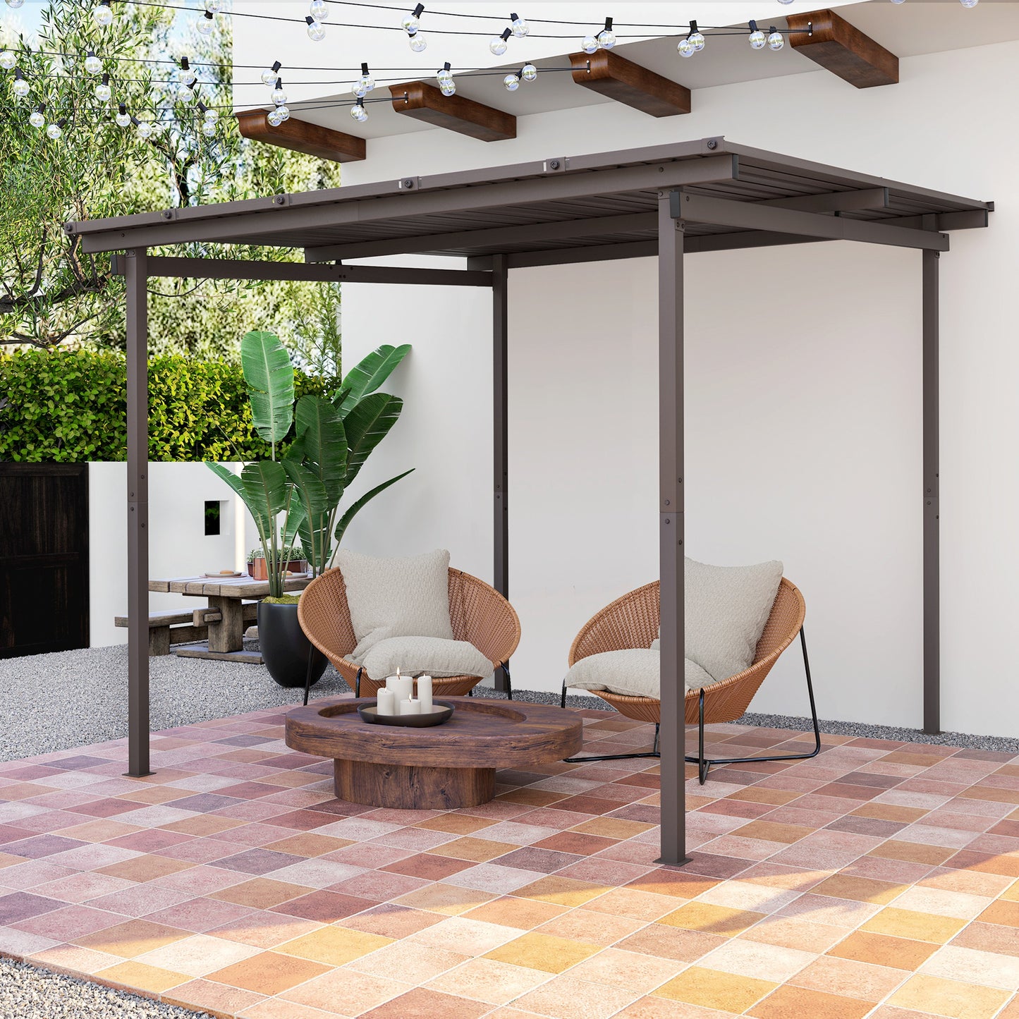 3 x 3(m) Garden Pergola with Waterproof Metal Roof