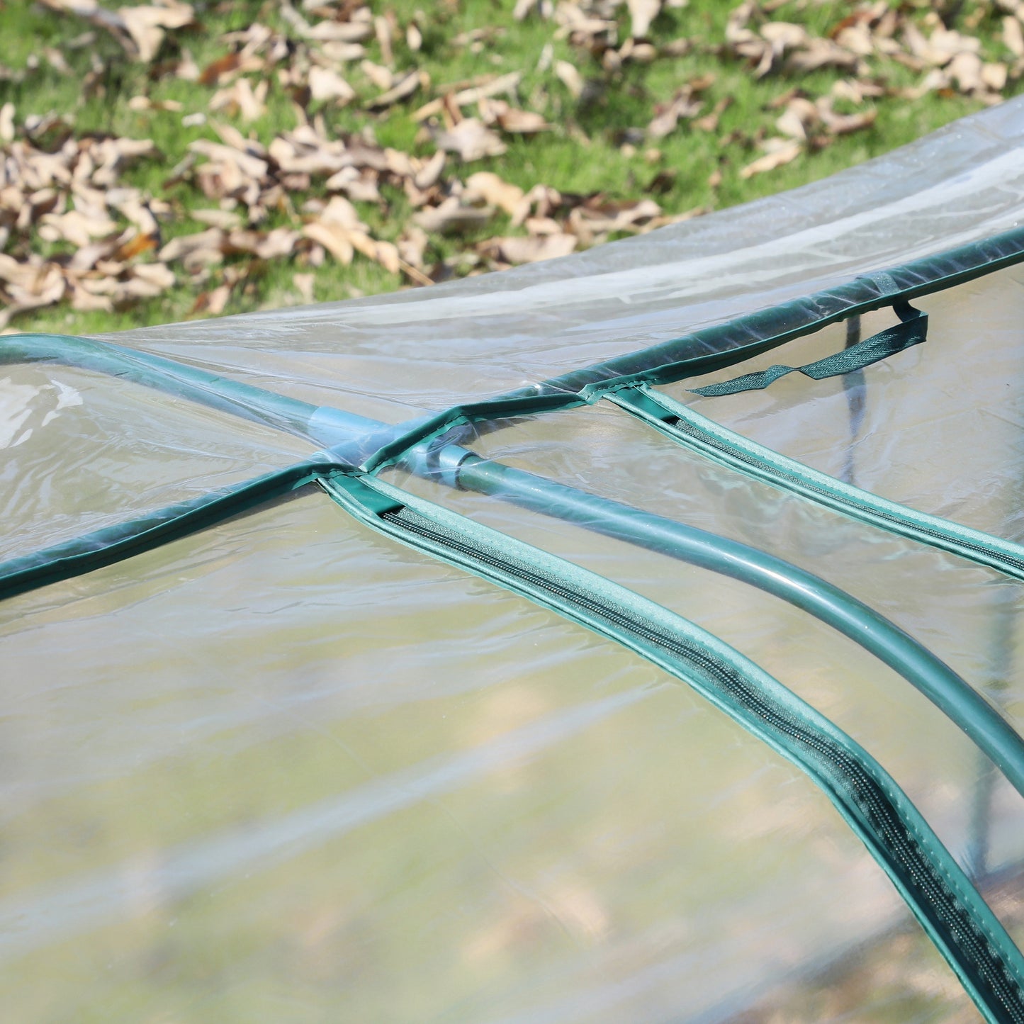 Mini Greenhouse, Small Polytunnel Green House with Zipped Doors