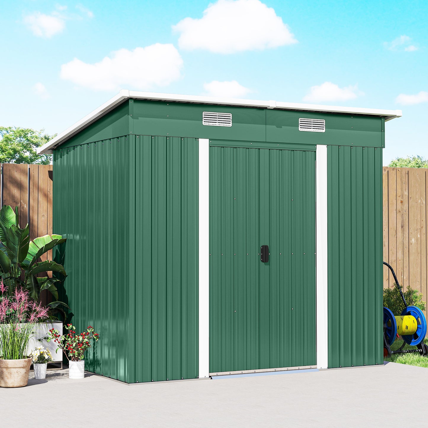 7 x 4ft Outdoor Storage Shed with Foundation Kit (1)