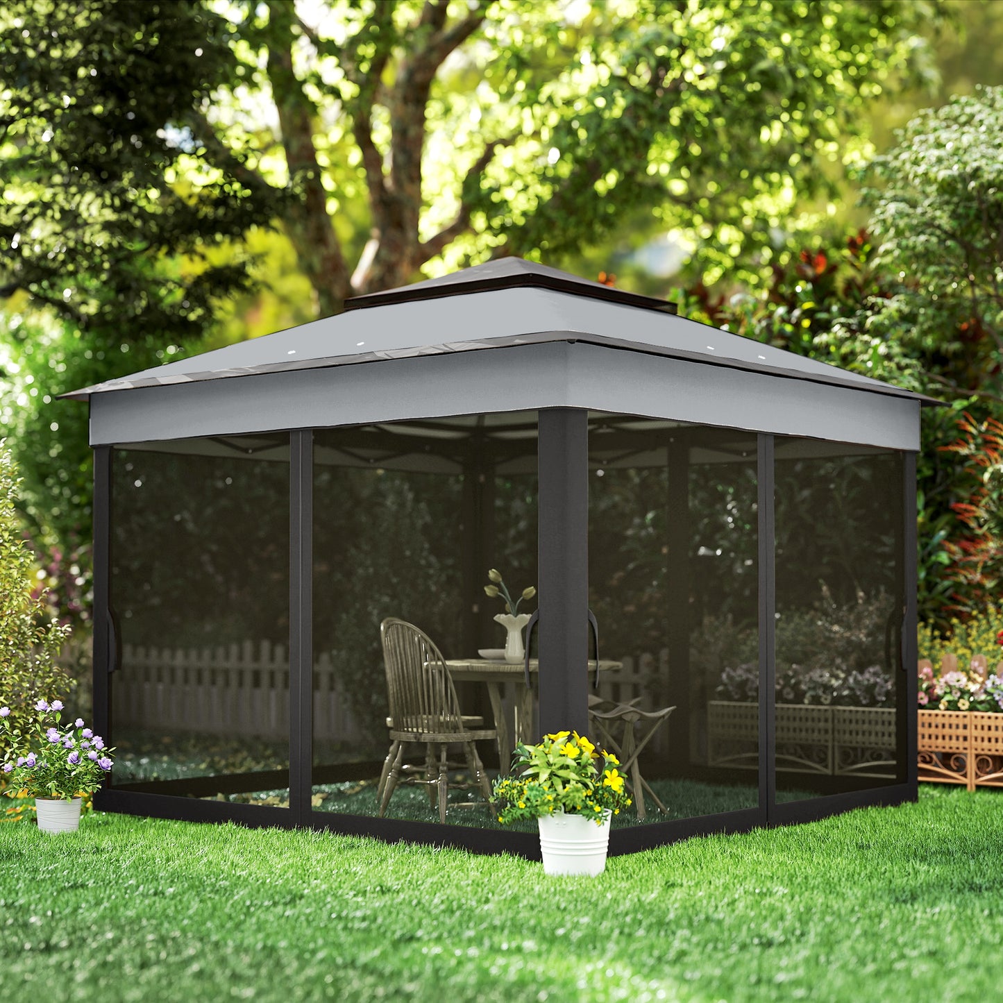 3 x 3(m) Pop Up Gazebo, Height Adjustable Instant Event Shelter