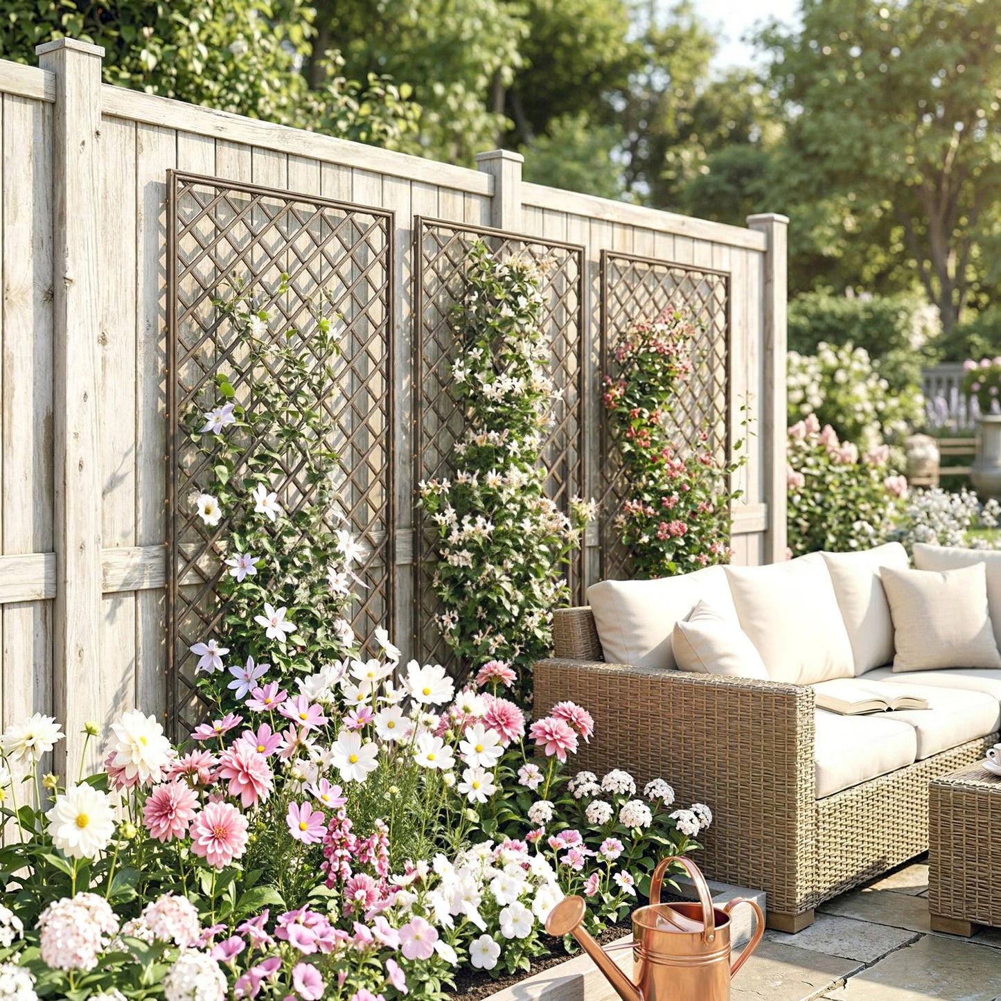 Garden Trellis, Decorative Trellis Panels for Climbing Outdoor Plants