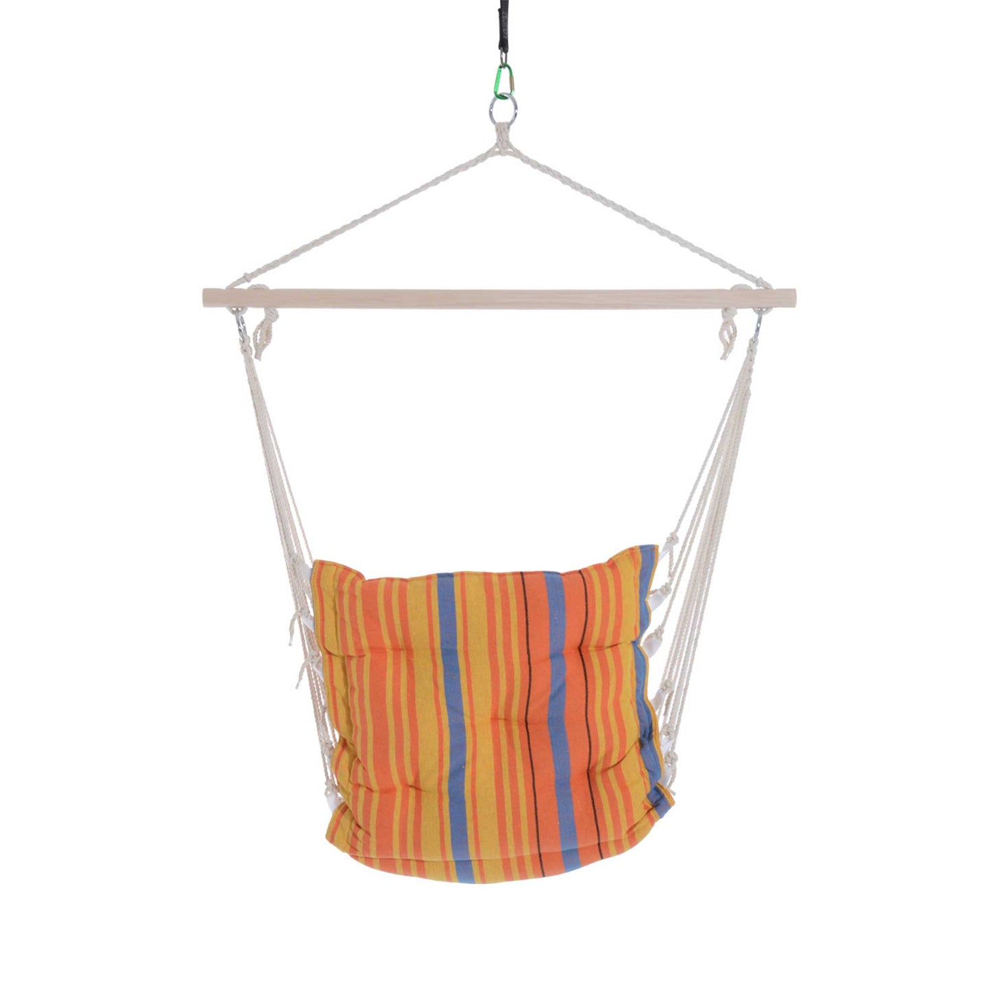 Outdoor Hanging Rope Chair with Soft Padded Seat & Backrest