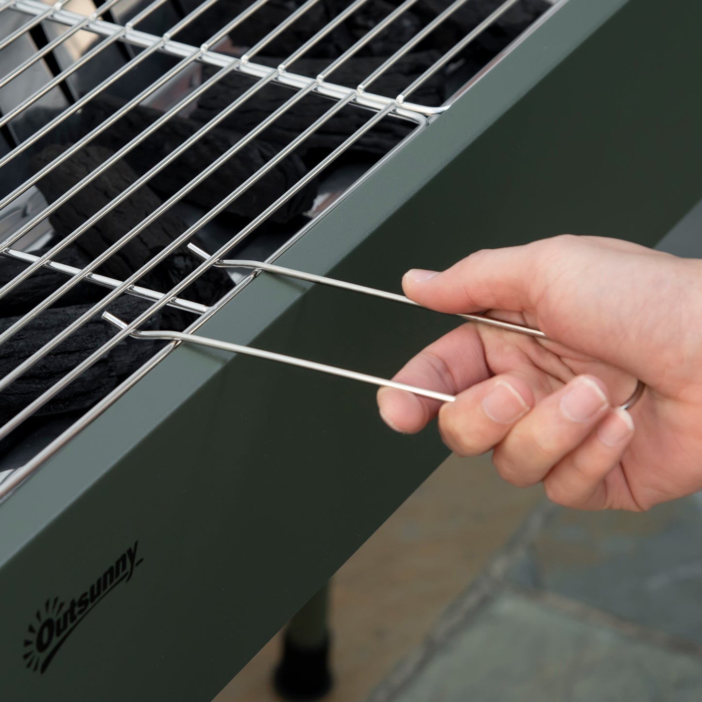 Portable Charcoal Barbecue BBQ Grill with Seasoning Baskets