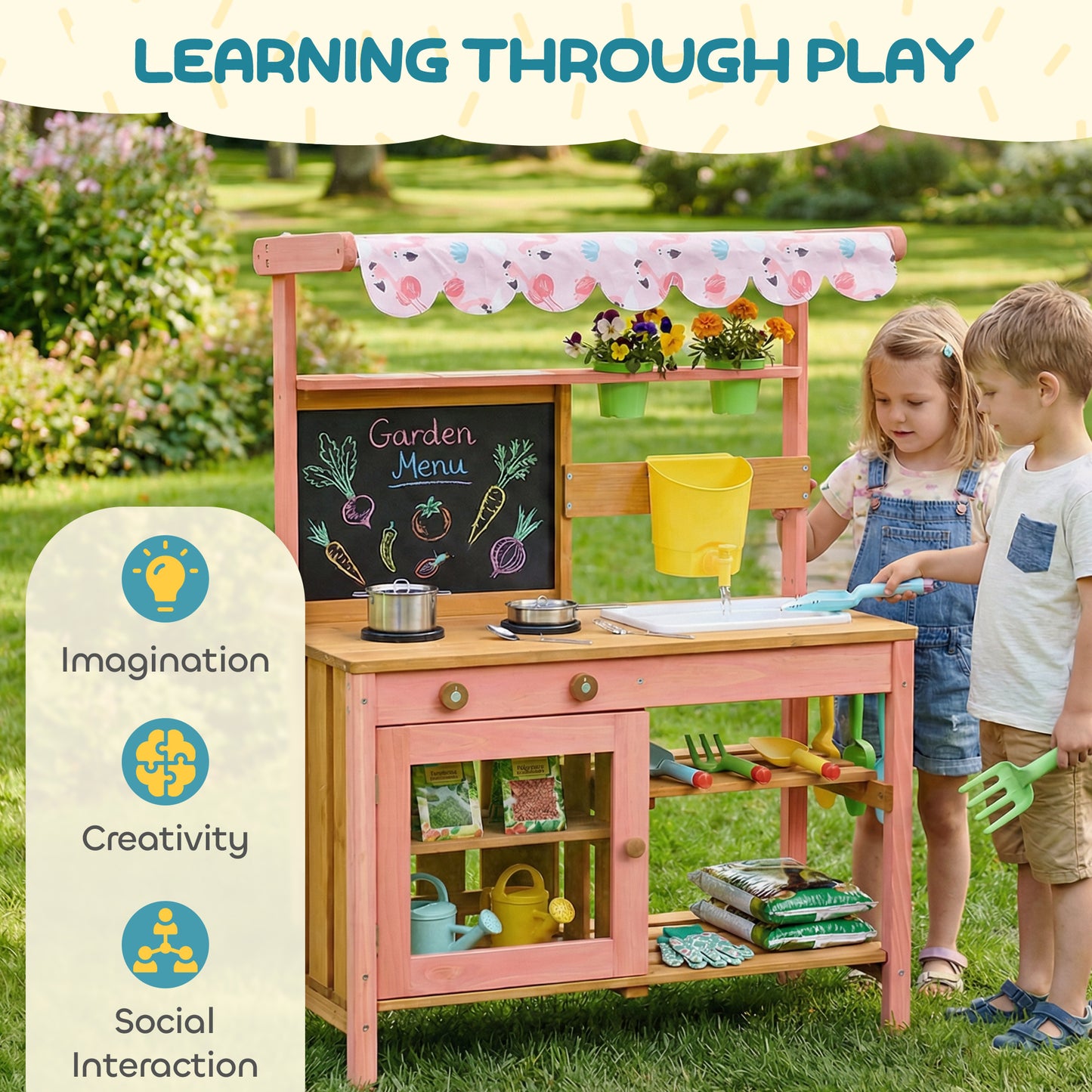 Kids Mud Kitchen with Canopy