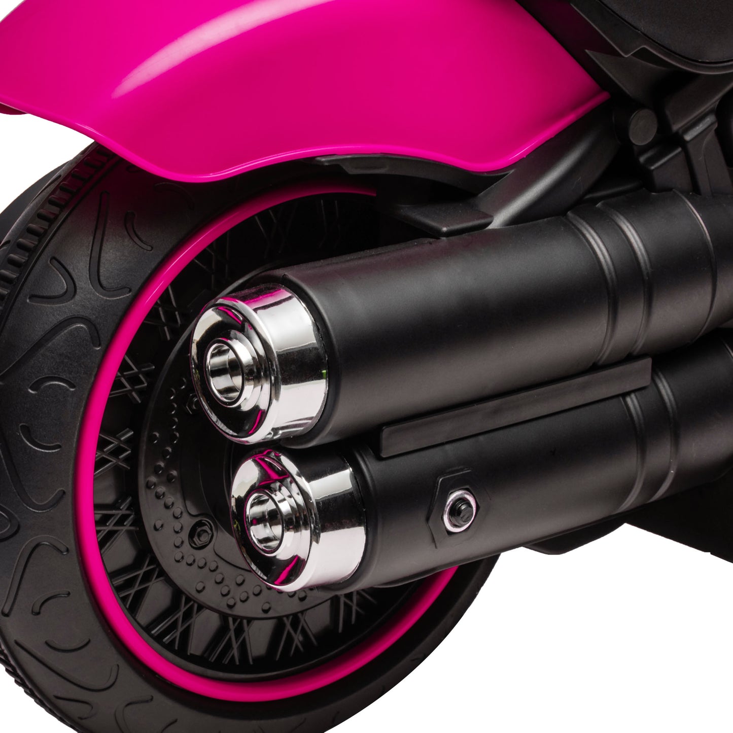 6v Electric Motorbike with Training Wheels, One-Button Start