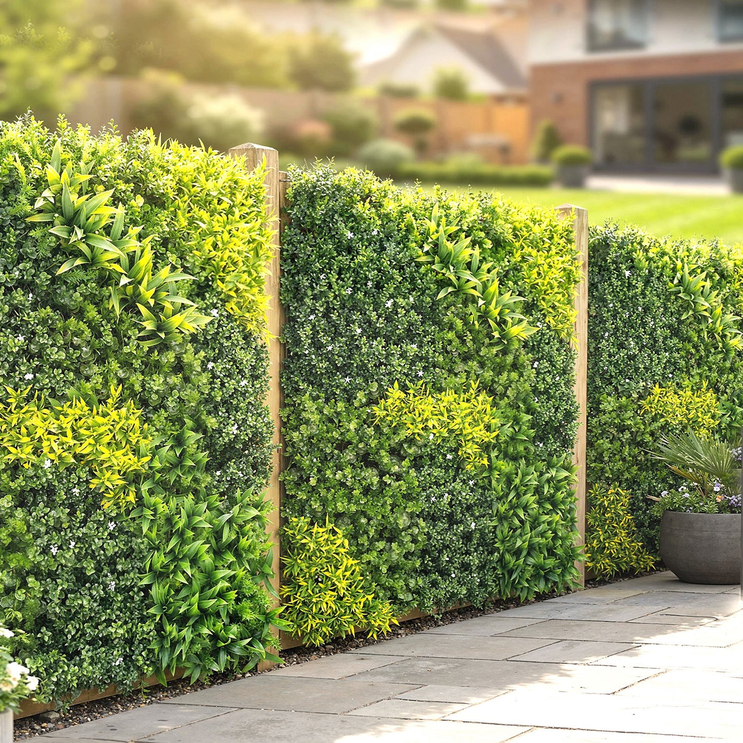 Artificial Plant Wall Panel, 100x100 cm Artificial Grass Backdrop Wall