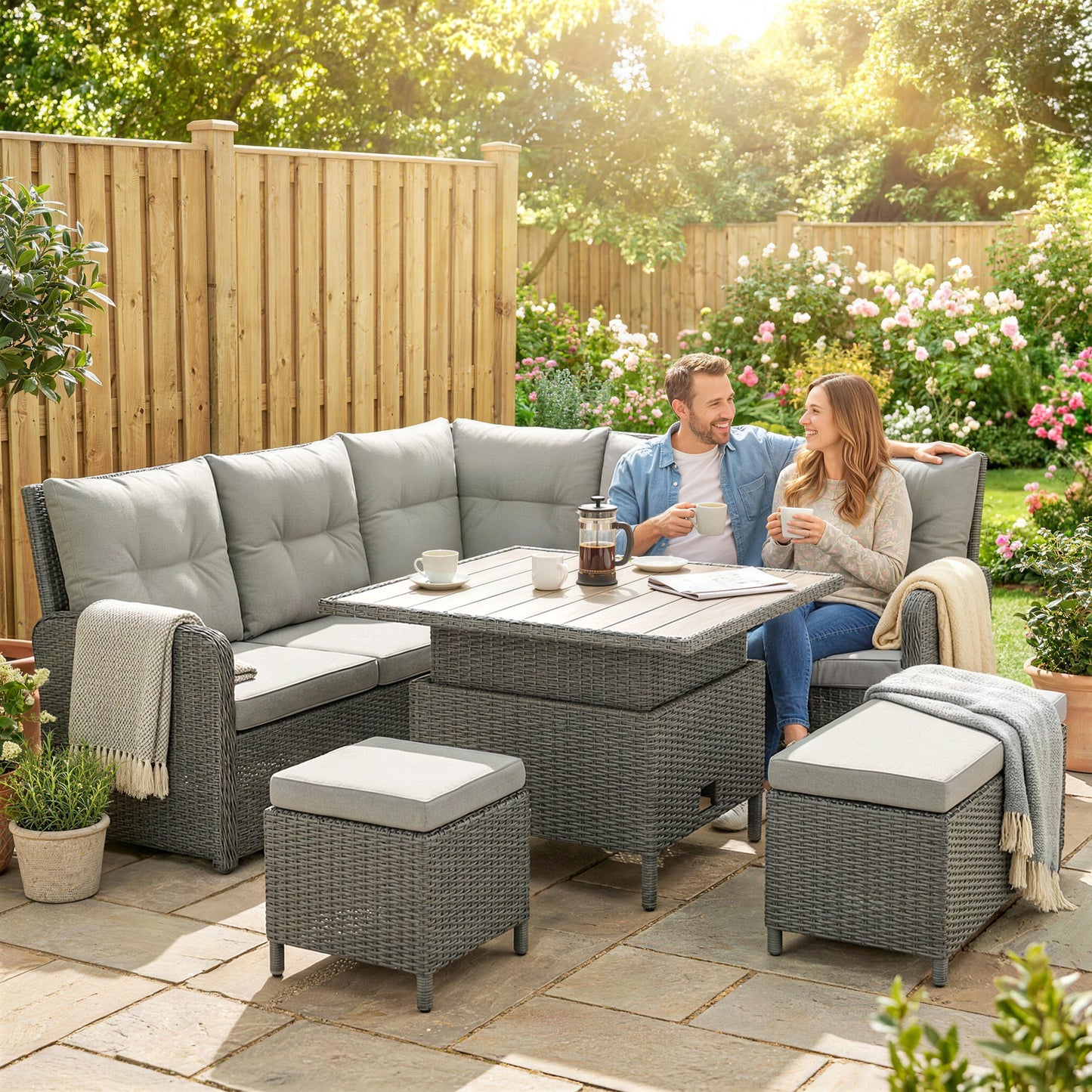 6 Pieces Outdoor PE Rattan Garden Furniture (1)