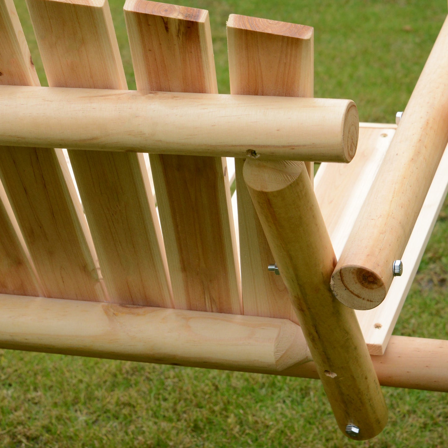 Outdoor 2 Seater Swing Chair Larch Wood Garden Swing Seat Porch
