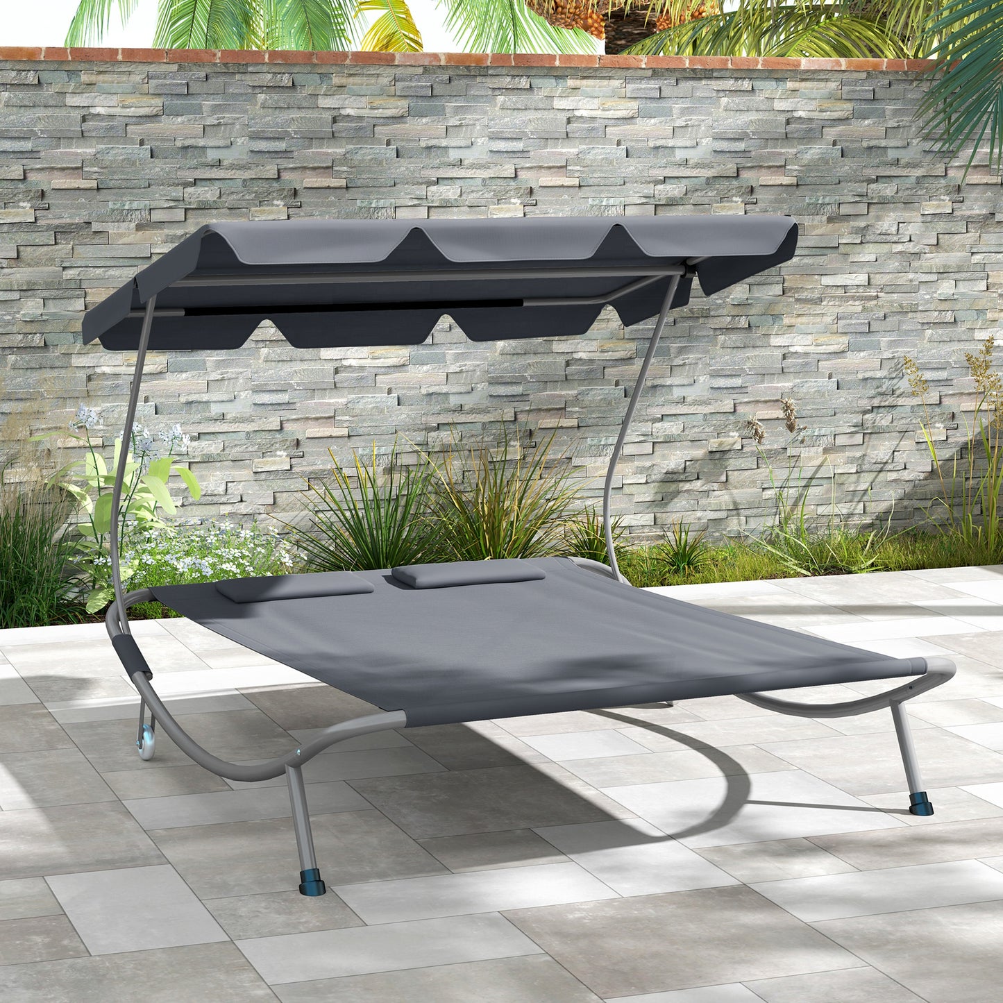 Double Outdoor Bed, with Canopy