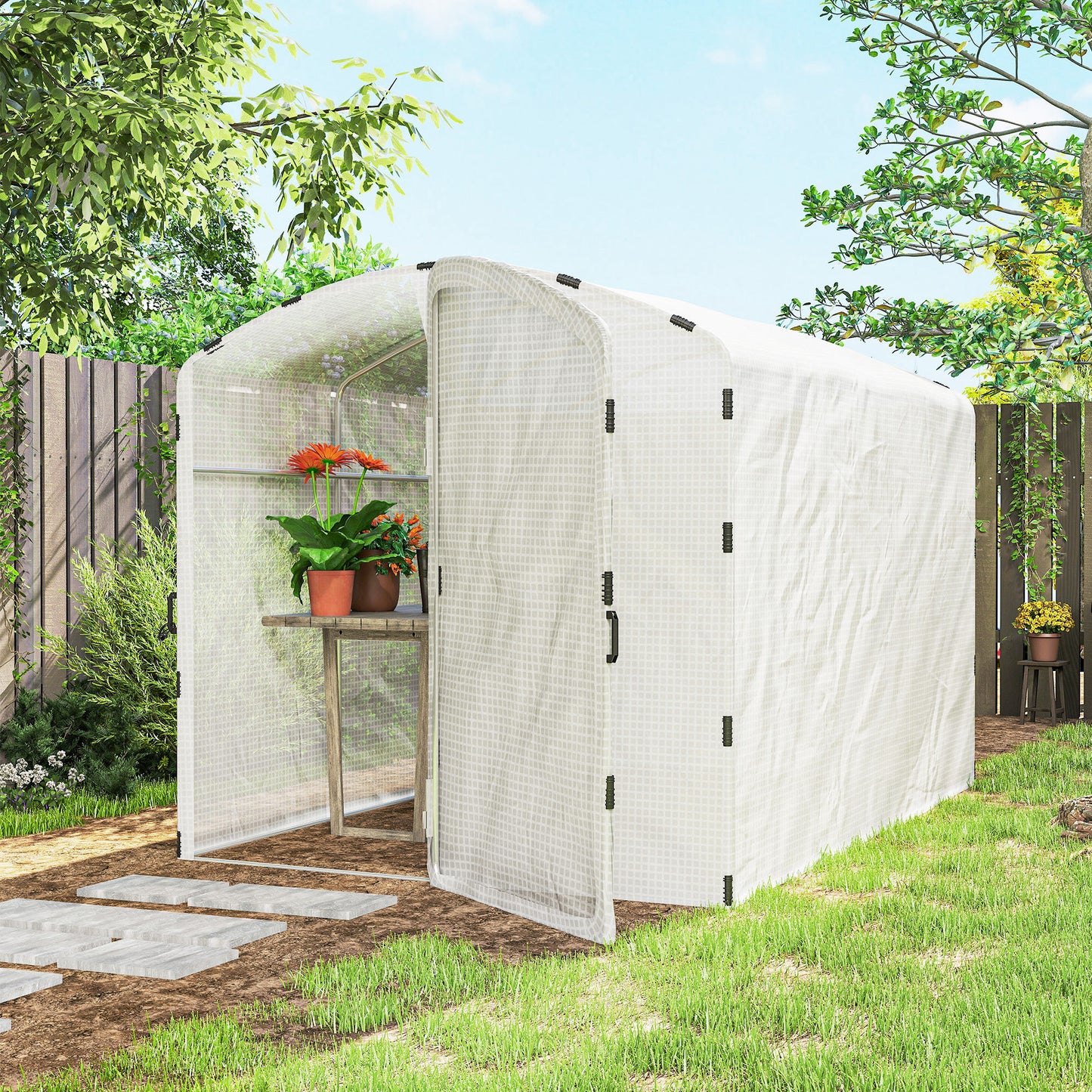 Polytunnel Greenhouse Walk-in Grow House with UV-resistant PE Cover