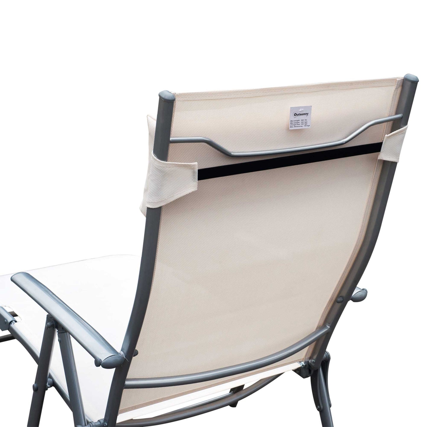 Sun Lounger Steel Frame Outdoor Folding Chaise Texteline Lounge (2)