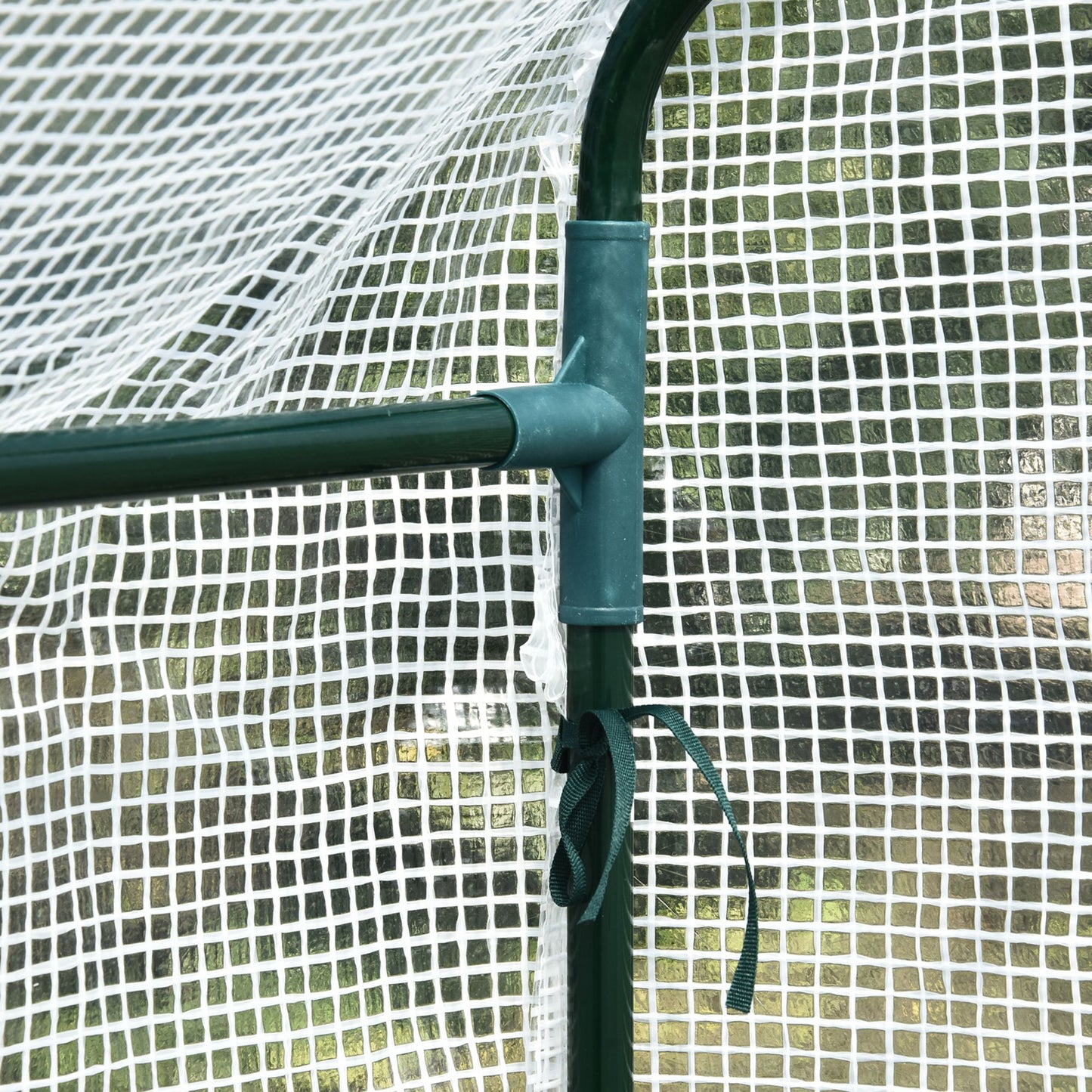 Walk In Greenhouse with 2-Tier Shelves, Roll up Zip Panel Door