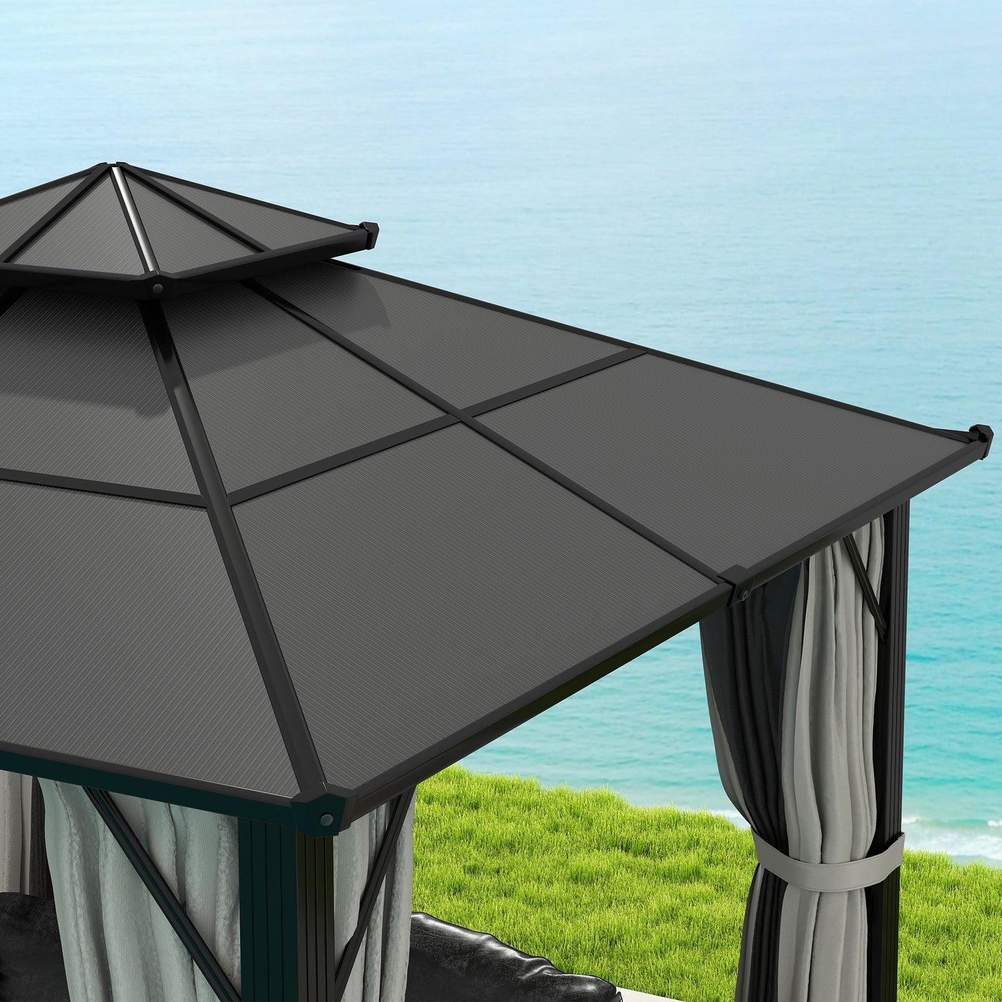 3 x 3(m) Hardtop Gazebo Canopy with UPF30+ Double Polycarbonate Roof
