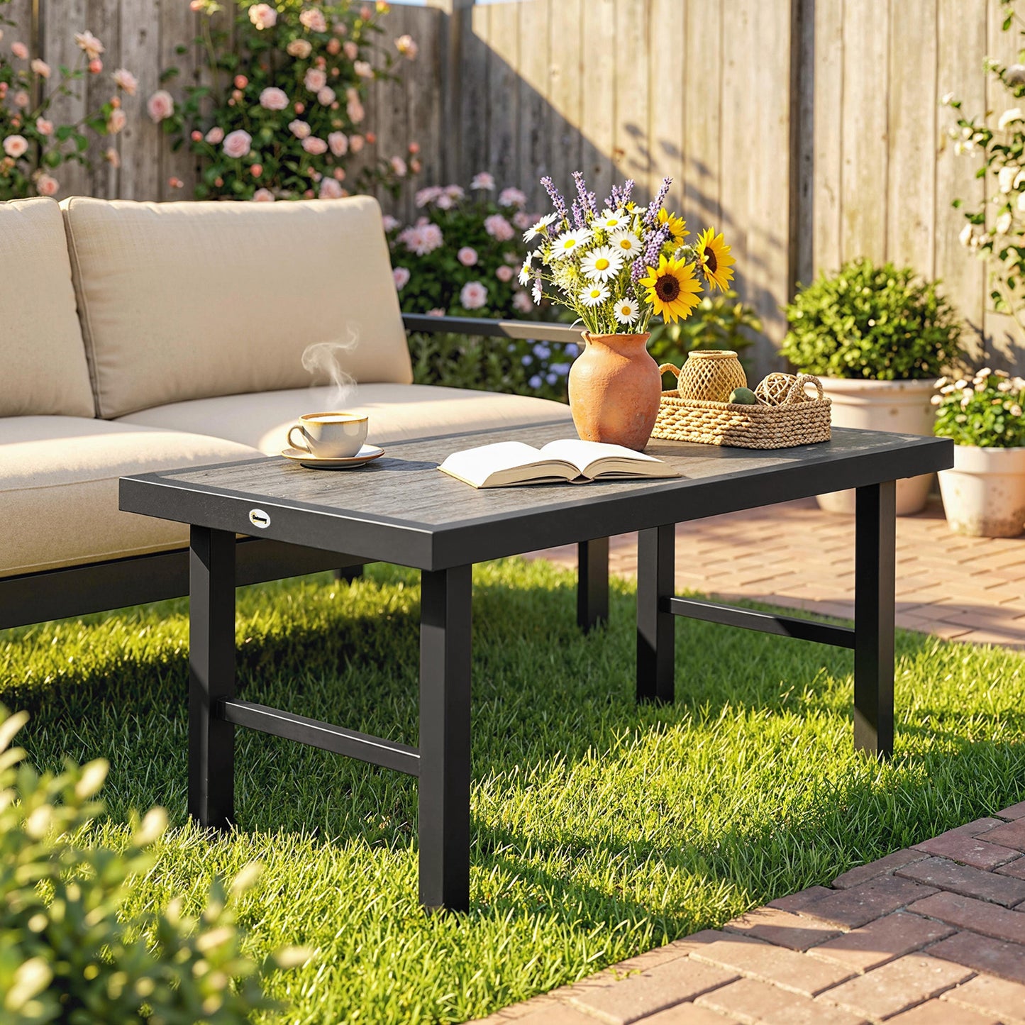 Metal Garden Coffee Table, Outdoor Side Table