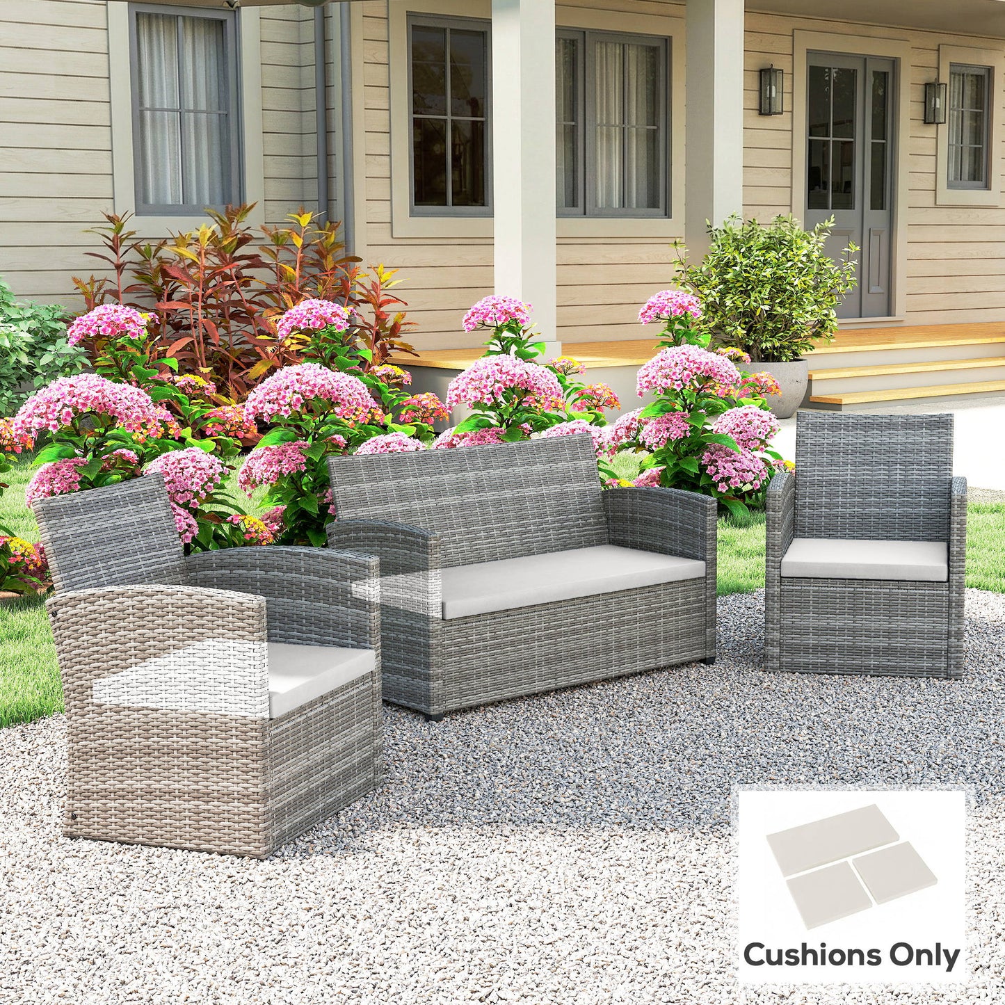 Outdoor Seat Cushion Pads for Rattan Furniture