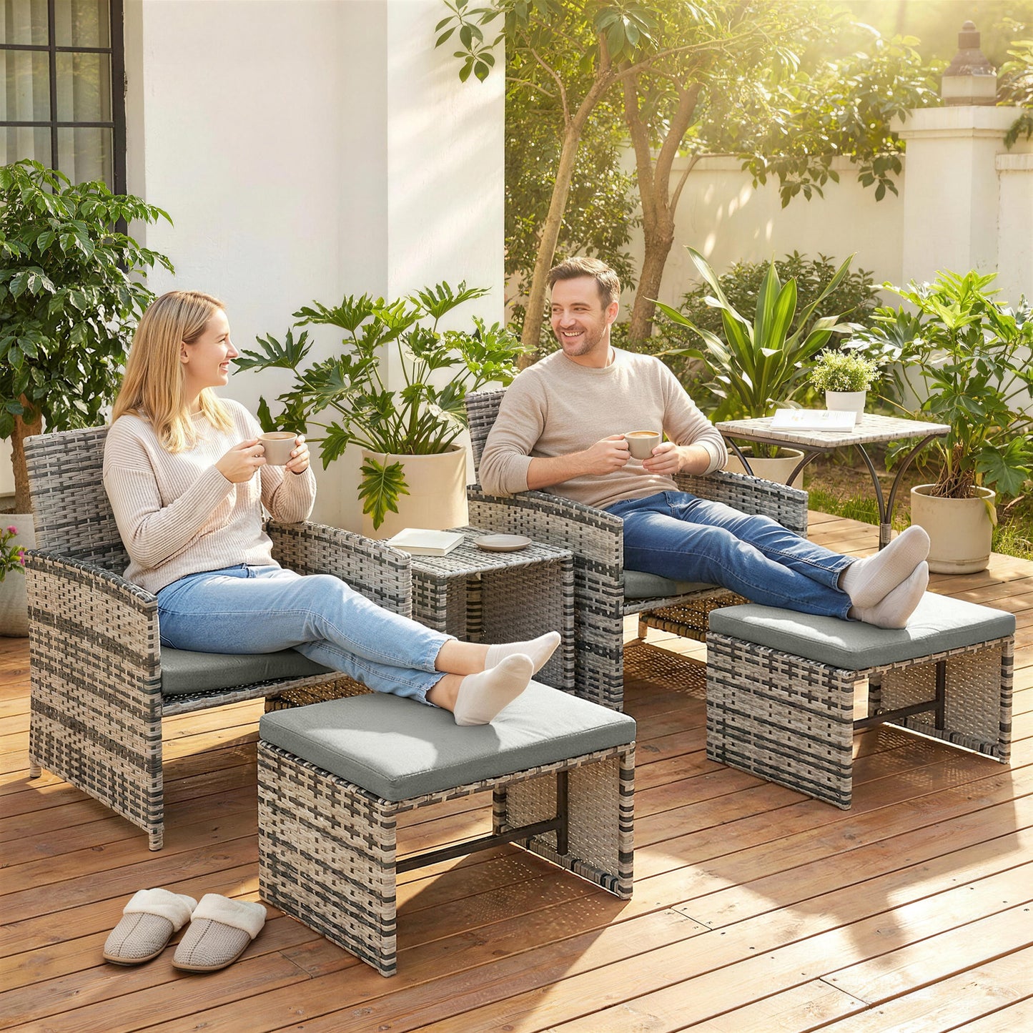 6 Piece Rattan Garden Furniture