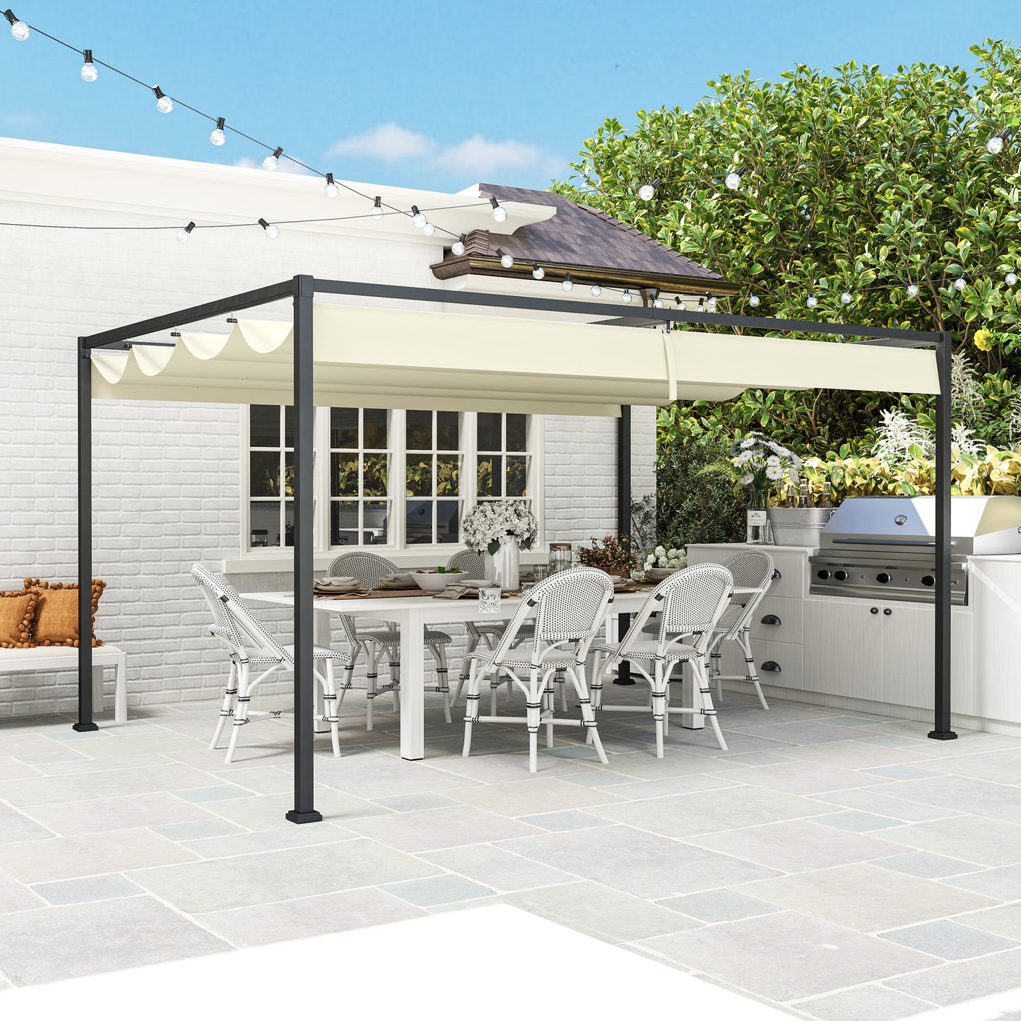 4 x 3(m) Metal Pergola with Retractable Roof