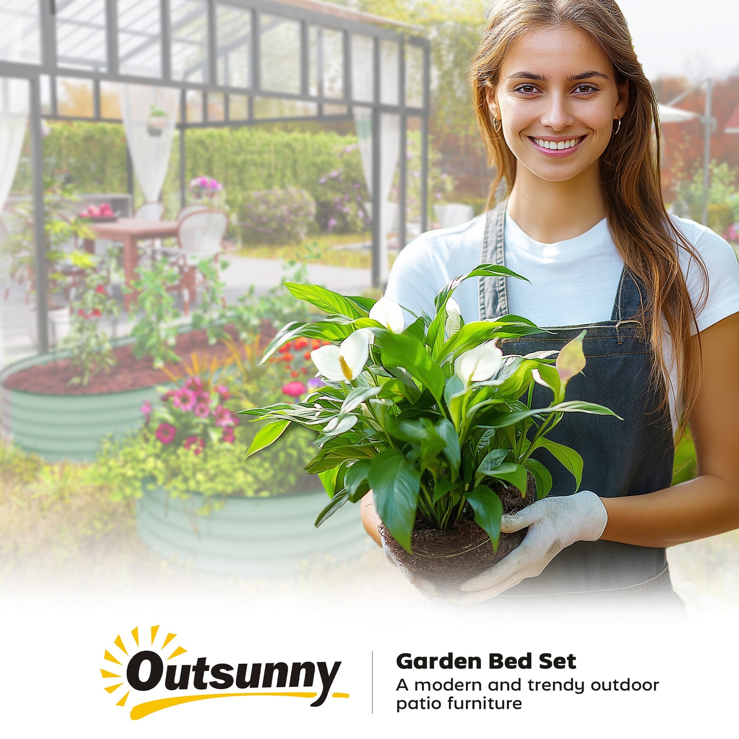 Set of Two 181 x 93cm Steel Planters