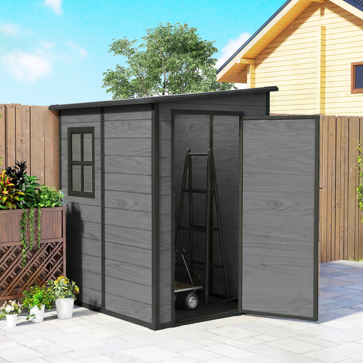 4'x5' Garden Storage Shed, Lean to Shed (1)