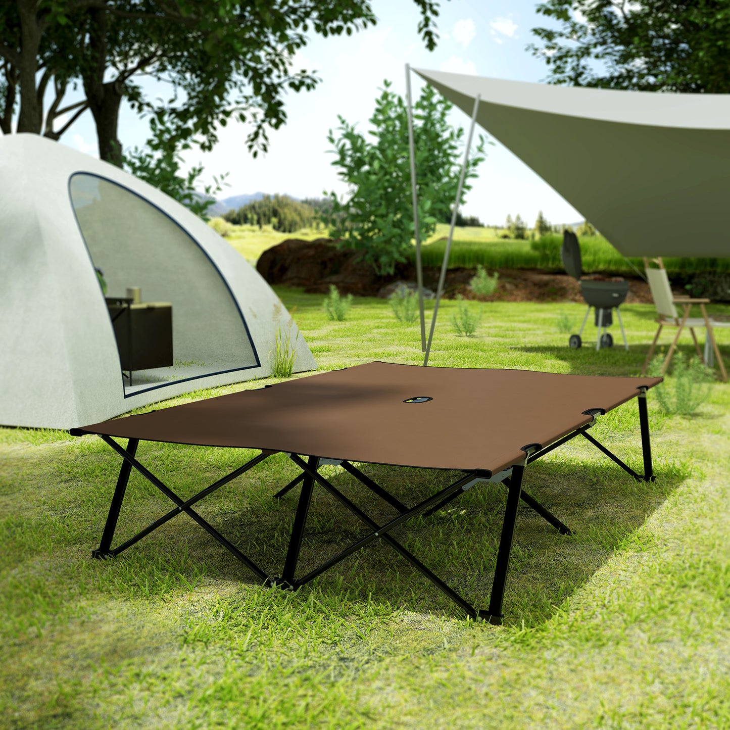 Double Camping Cot Bed, with Bag