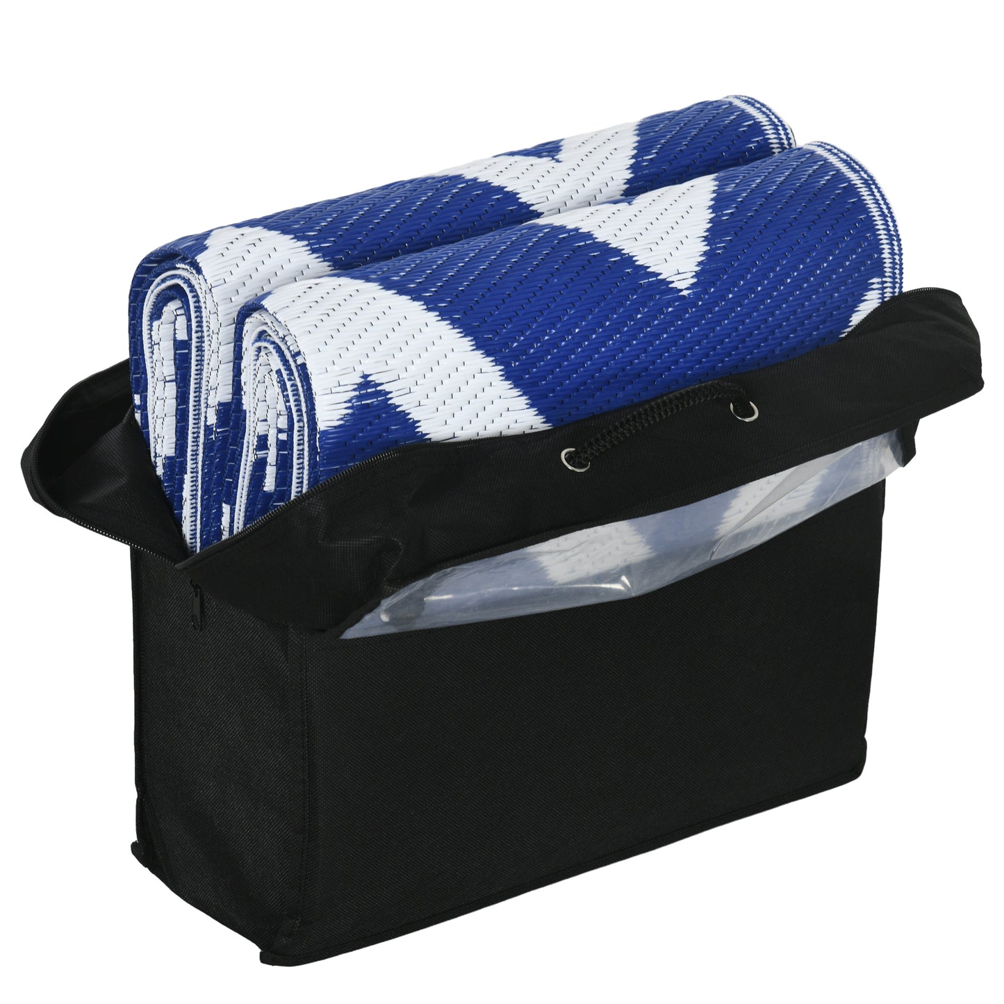 Plastic Straw Reversible RV Outdoor Rug with Carry Bag, 182 x 274cm