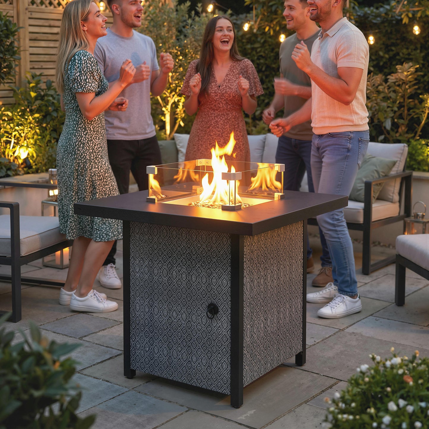 Propane Gas Fire Pit Table for Garden
