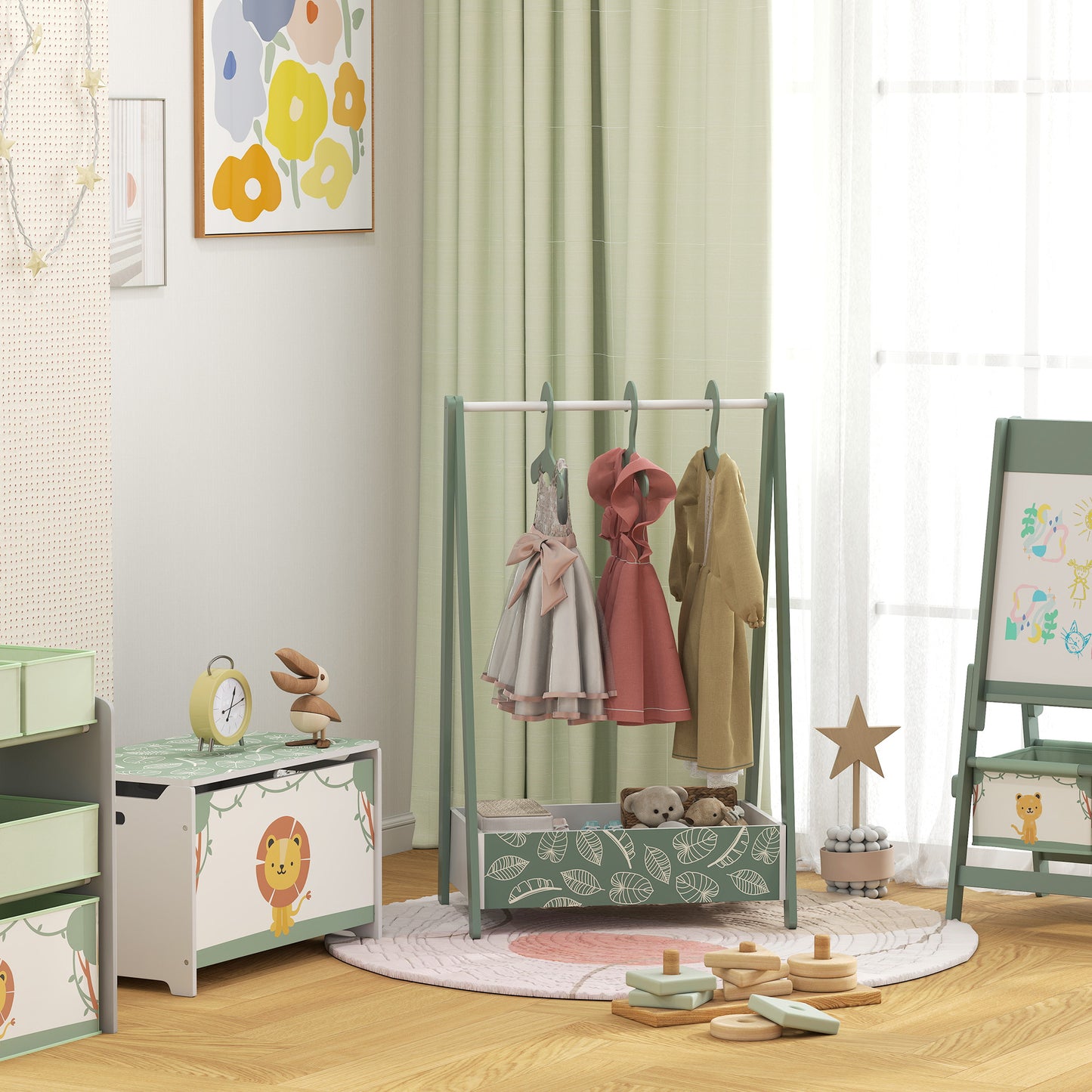 Baby Clothing Rack with Hangers, Storage Shelf for Bedroom (1)